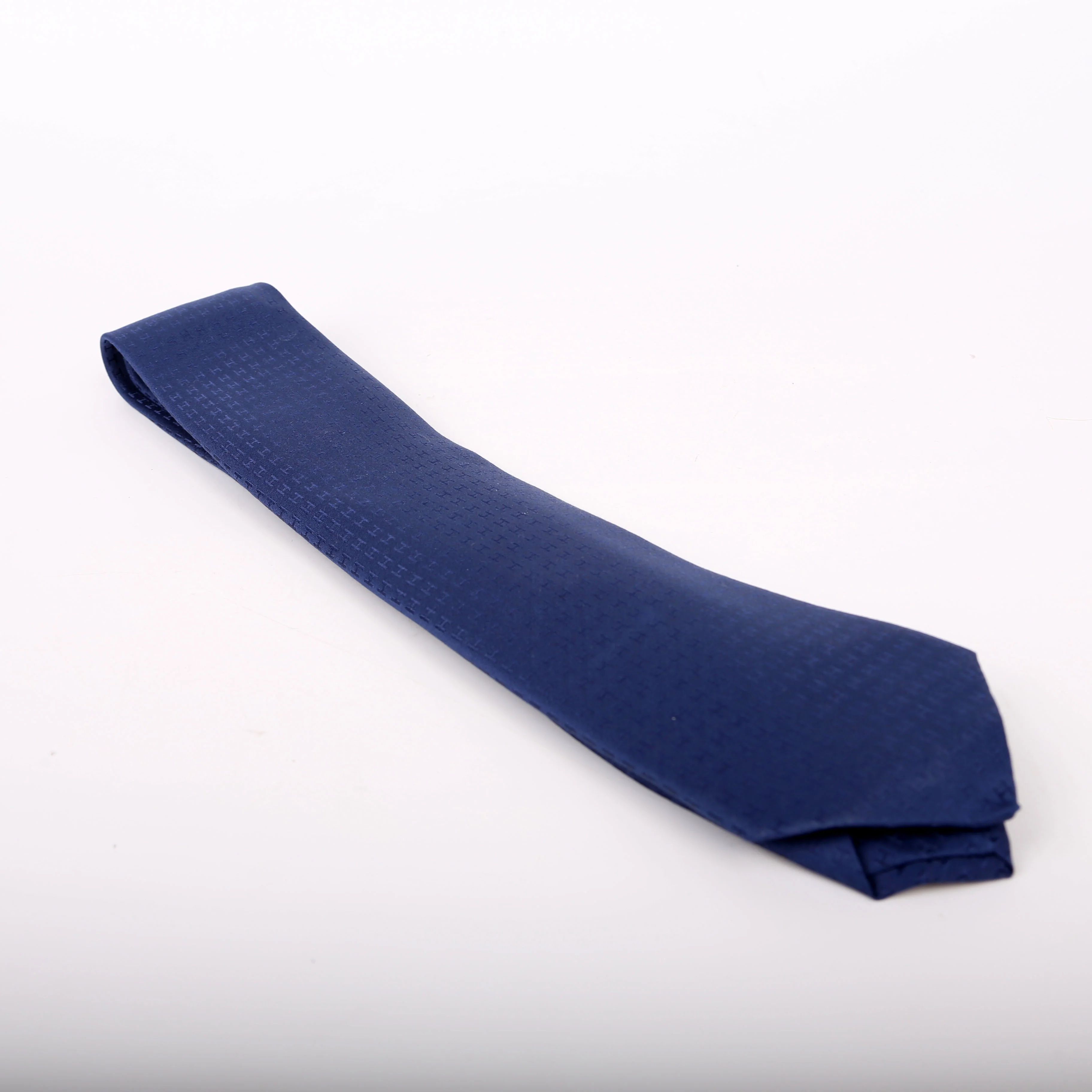 H Logo Silk Tie Navy - Image 2