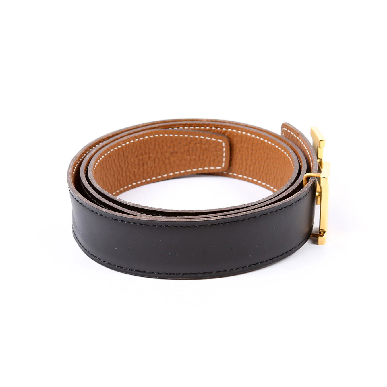 H Reverse Leather Size 90 Black/Brown - Image 4