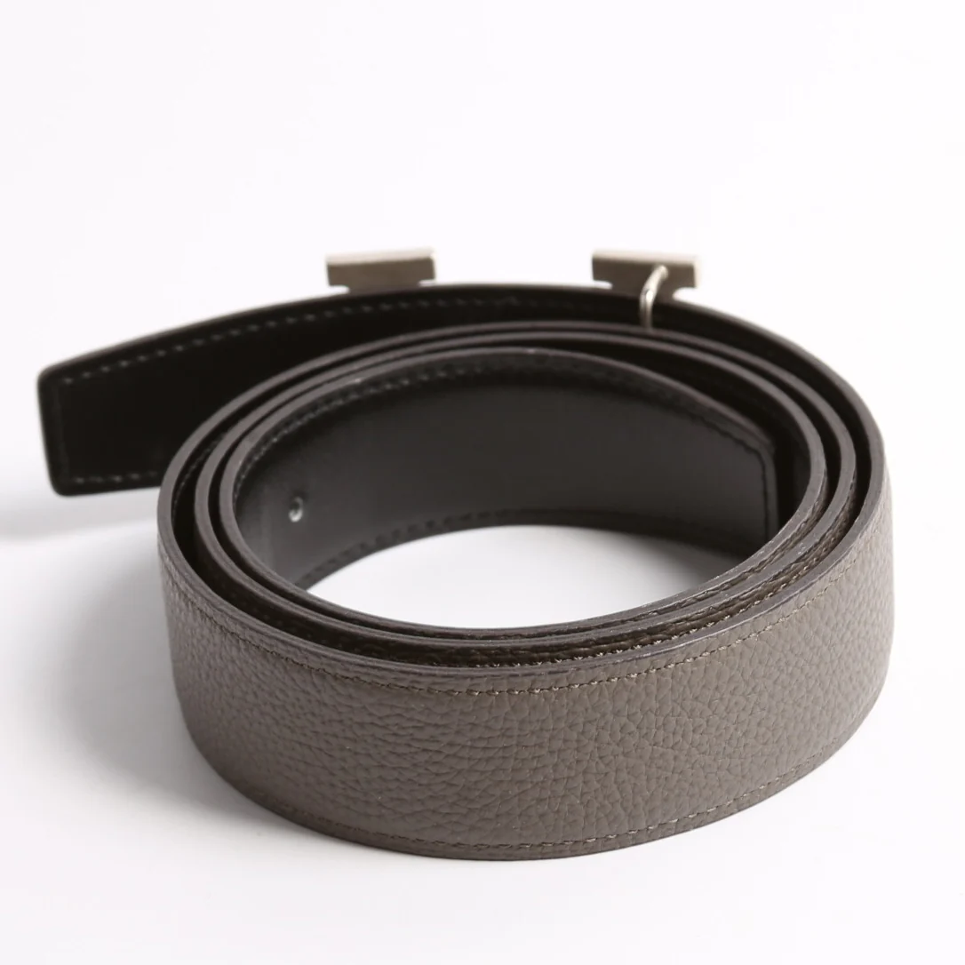 H Reversible Leather Belt Size 85 Grey - Image 3