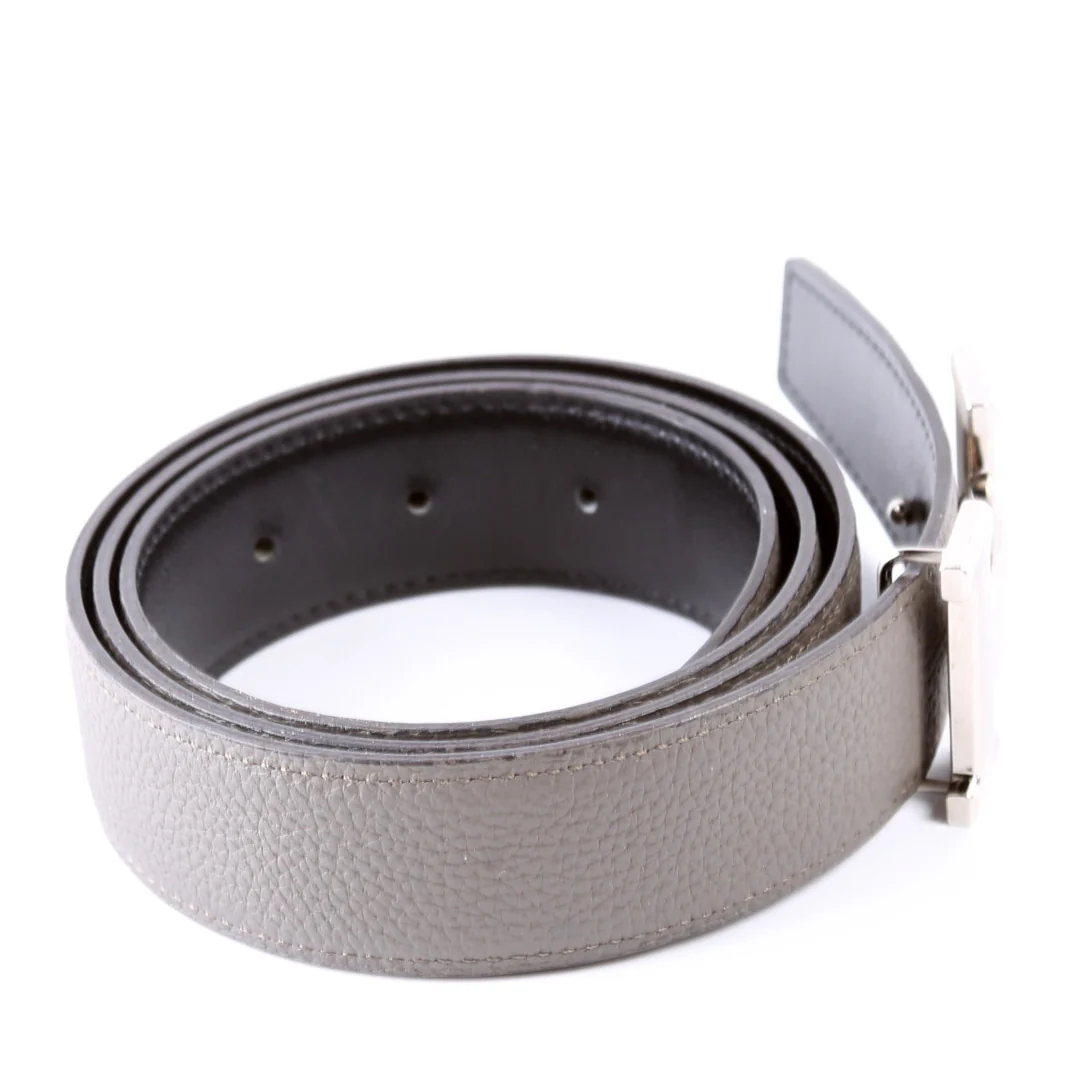 H Reversible Leather Belt Size 85 Grey - Image 4