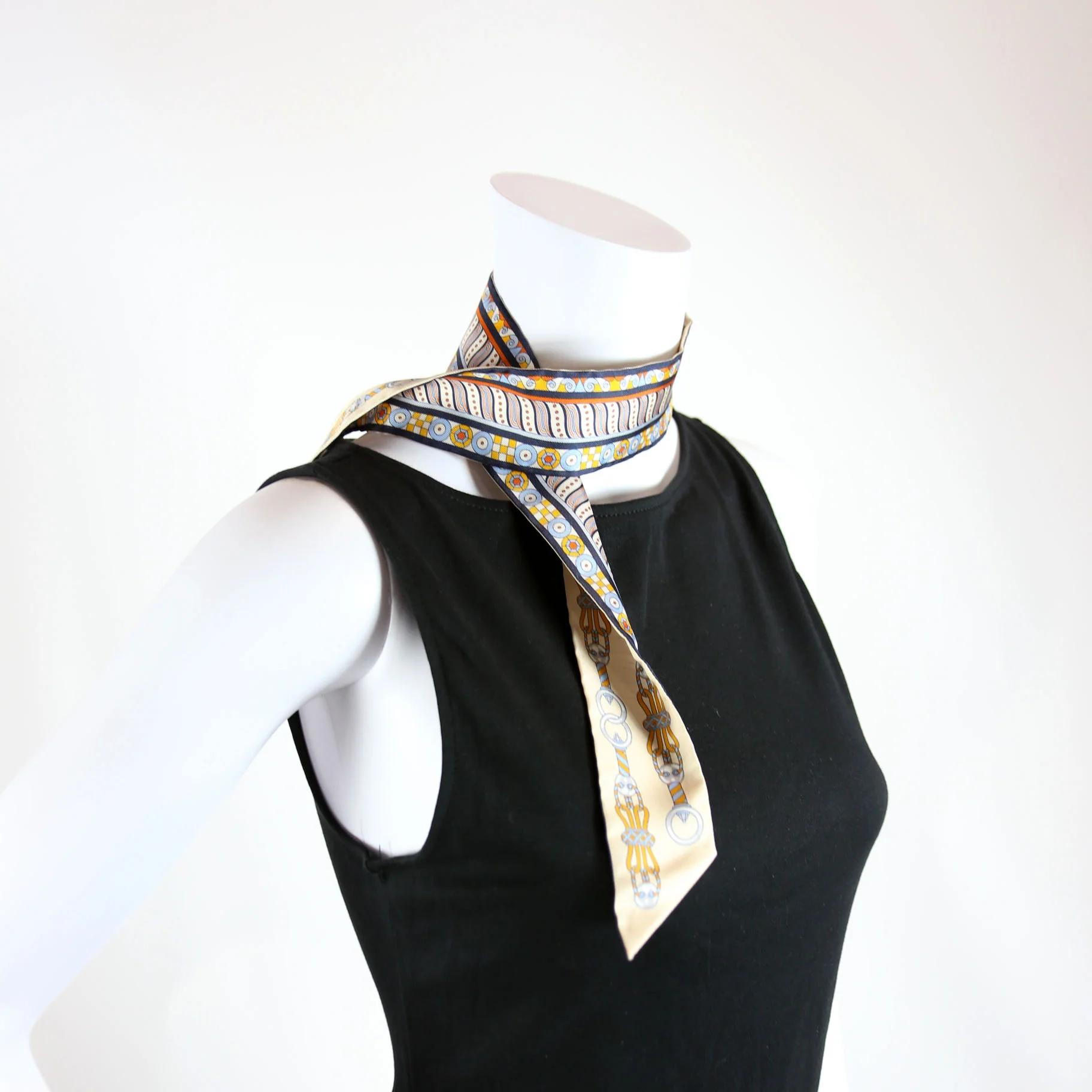 Harnais En Rosace Twilly 86 Silk Scarf Beige/Multicolor - Image 6