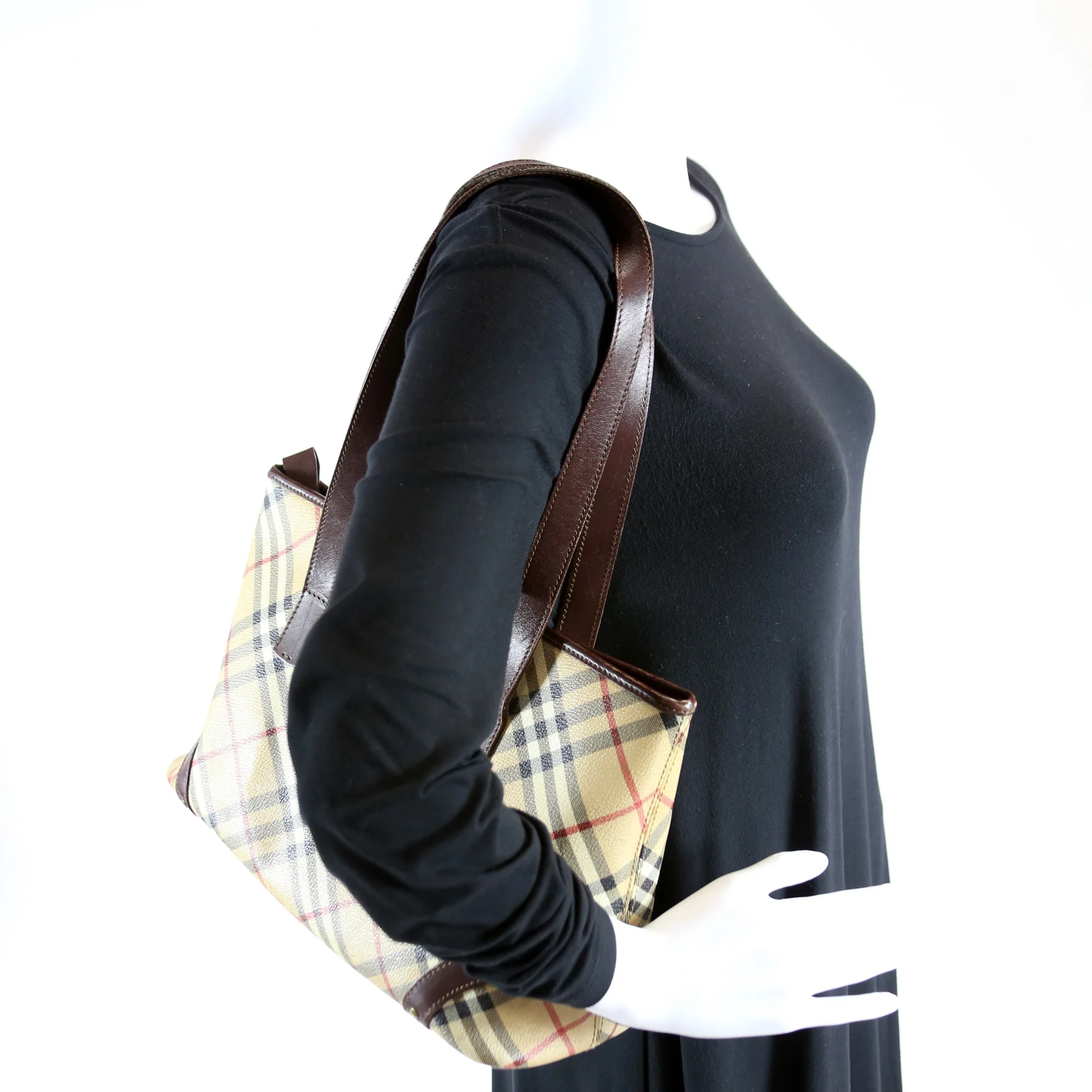 Haymarket Check Coated Canvas Small Zip Tote - Image 10