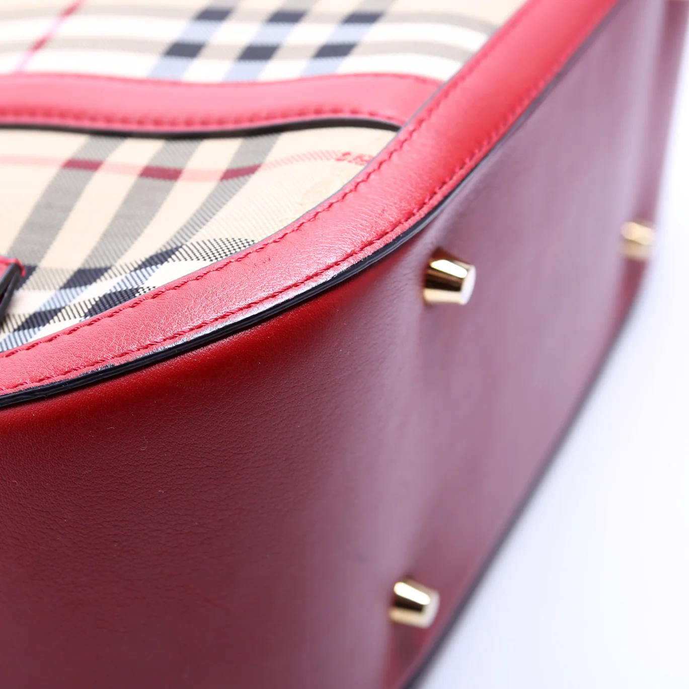 Haymarket Check Orchard Bowling Bag Medium Red - Image 5