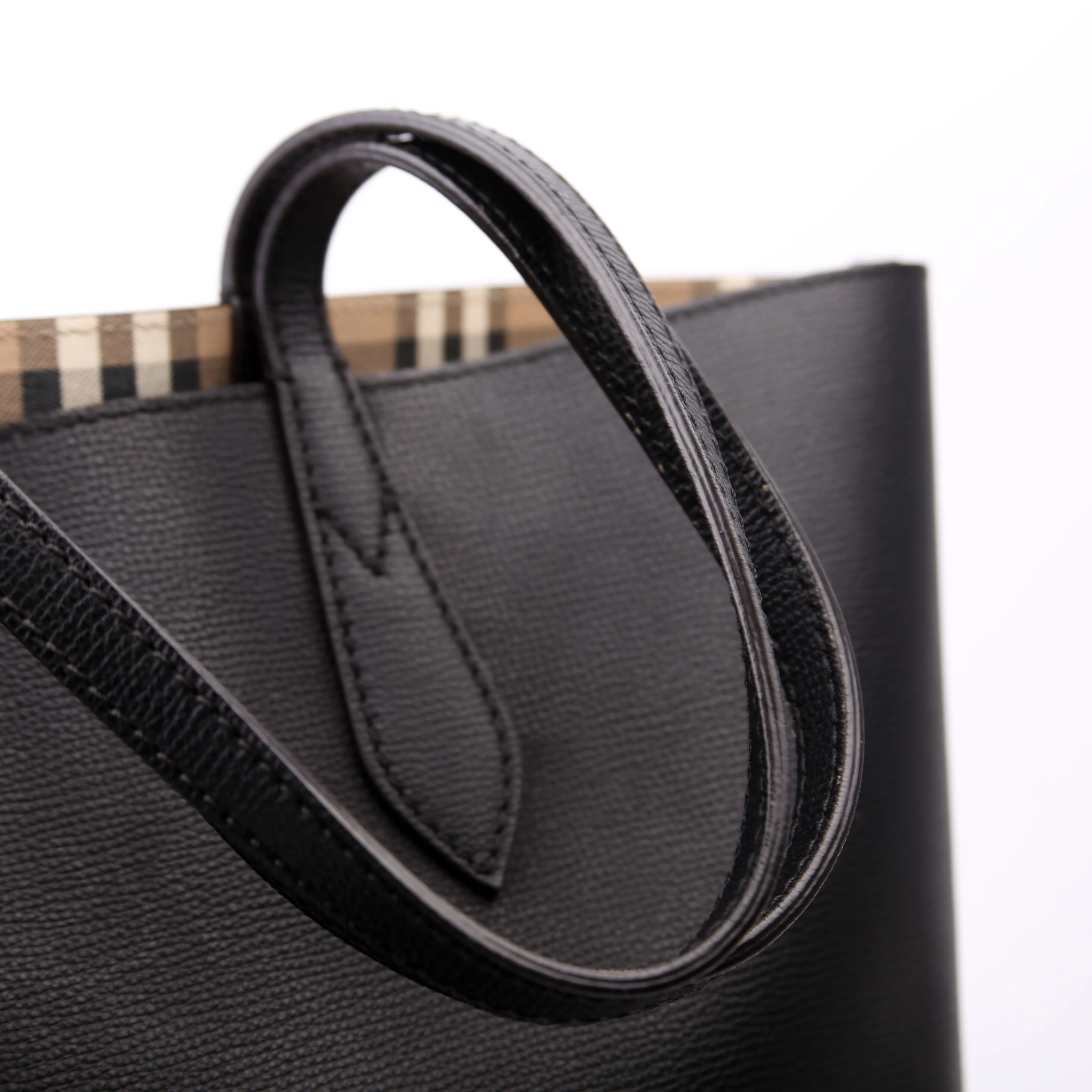 Haymarket Check Reversible Tote Black - Image 12