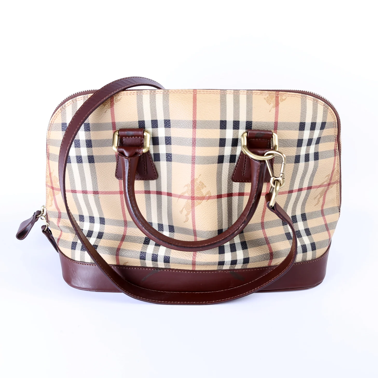 Haymarket Check Top Handle Shoulder Bag Vintage - Image 2