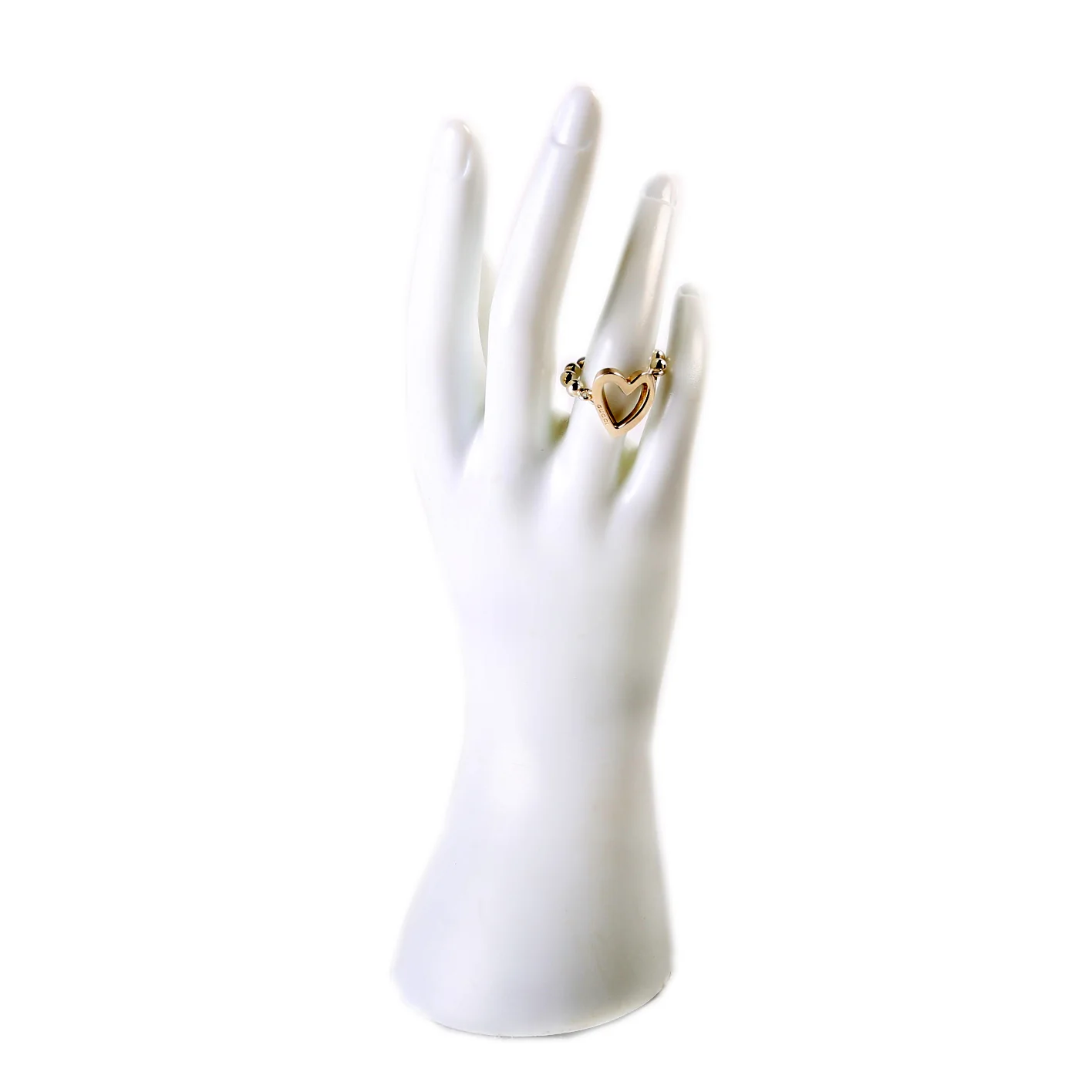 Heart Beaded Chain 925 Size 7 Ring - Image 4