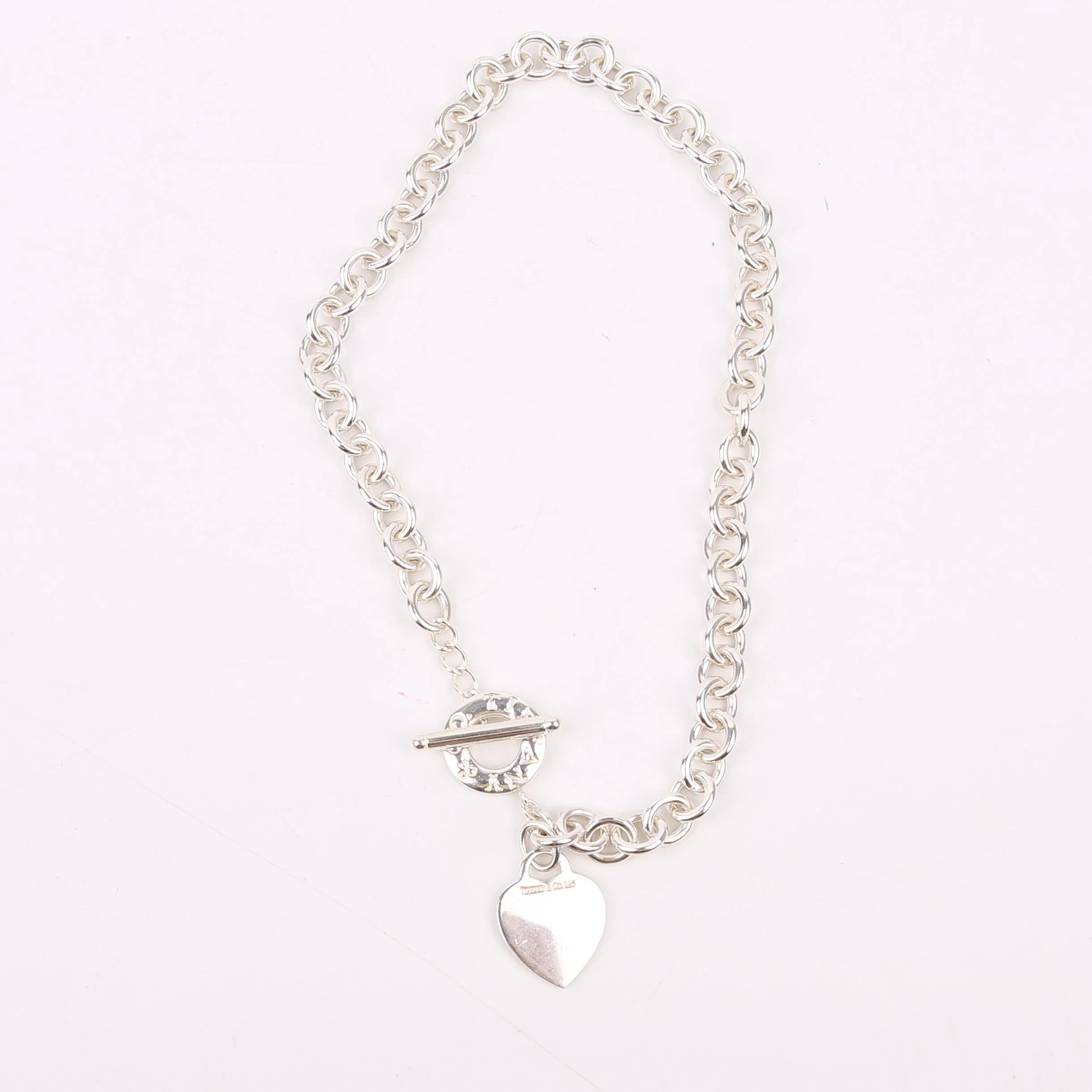 Heart Toggle Choker 925 Necklace Silver - Image 5