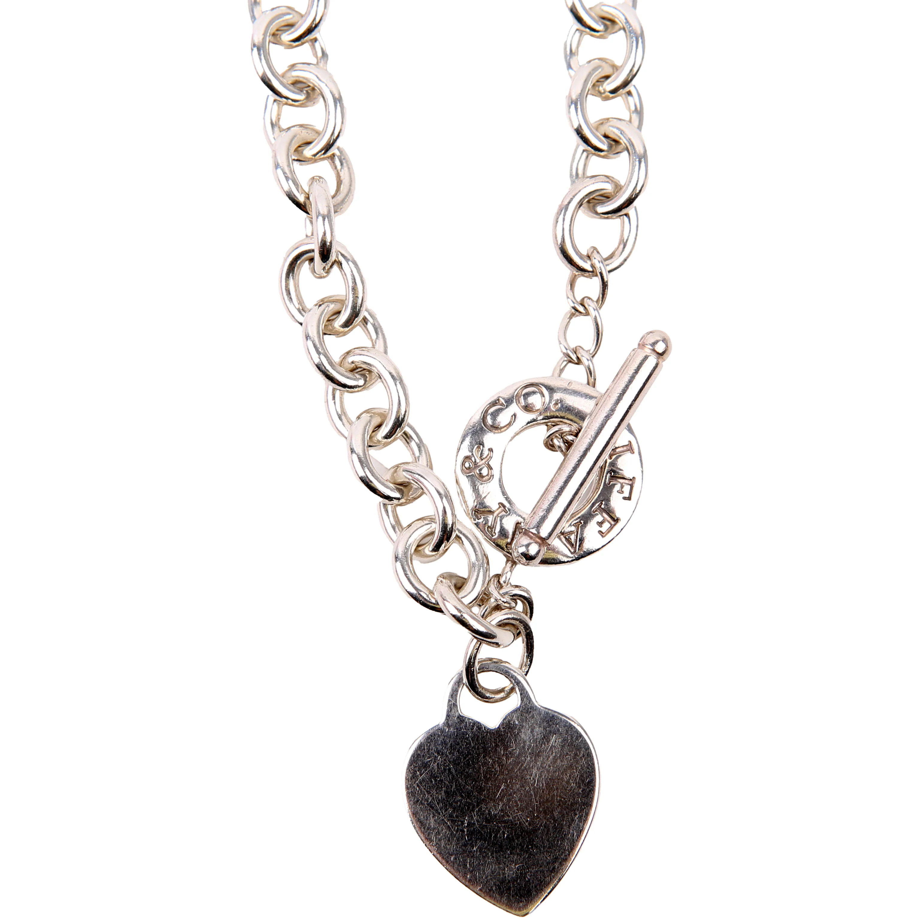 Heart Toggle Choker 925 Necklace Silver