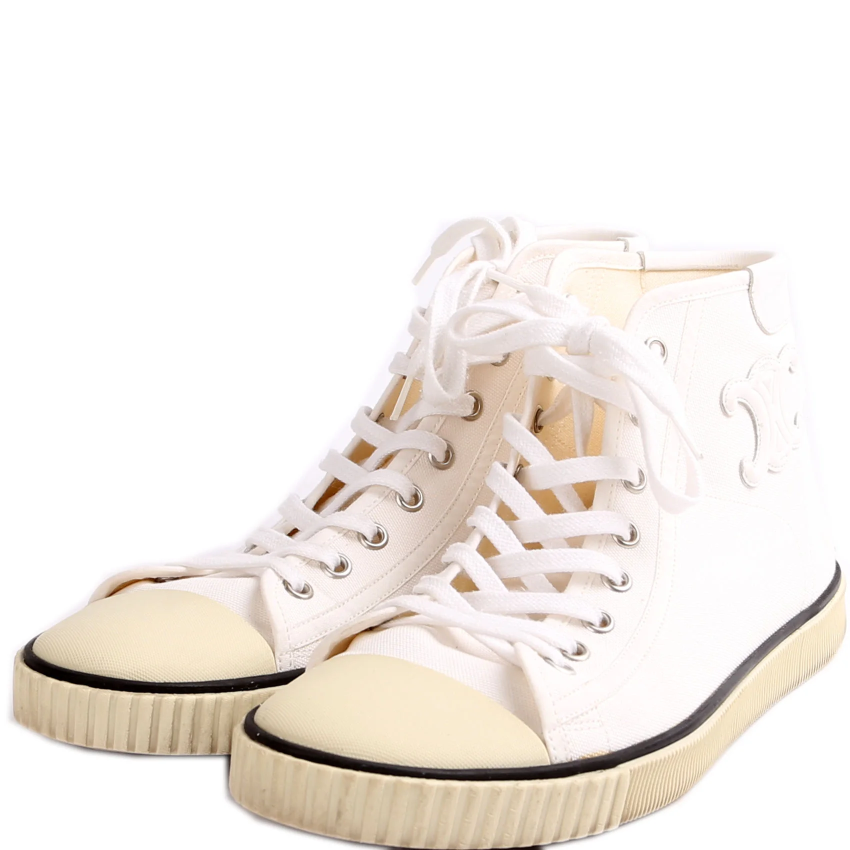 Hightop Canvas Logo Sneakers Size 38