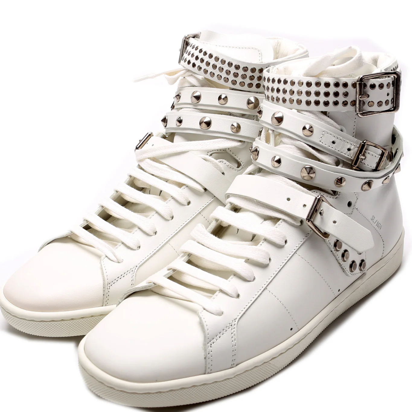Hightop Leather Studded Sneakers Size 39