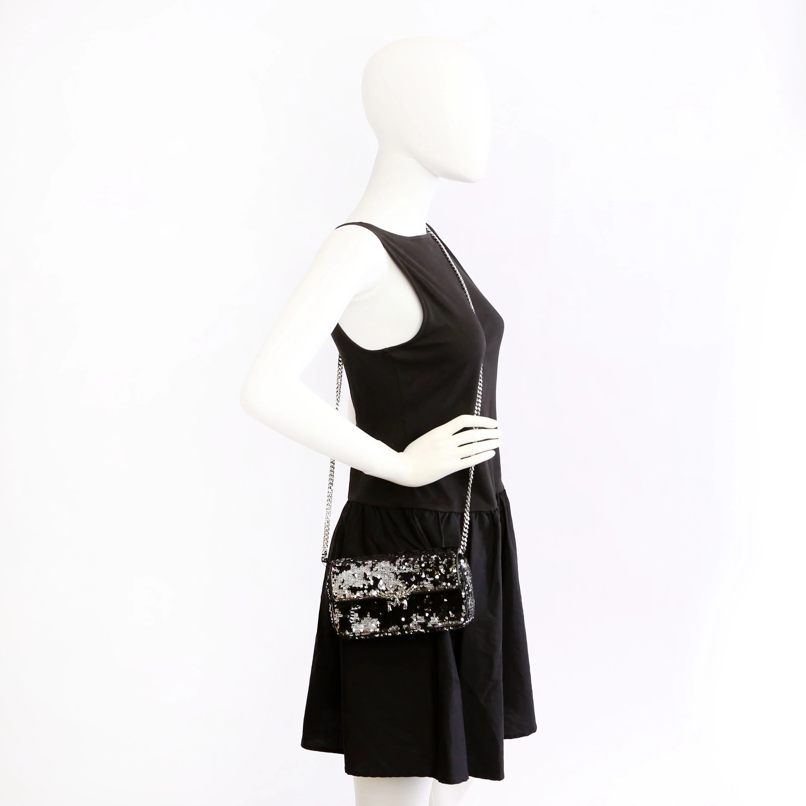 Himmel Sequin Small Shoulder Bag Black - Image 11