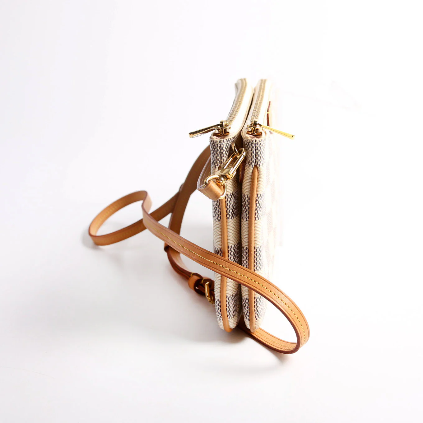 hold Double Zip Pochette Damier Azur - Image 3