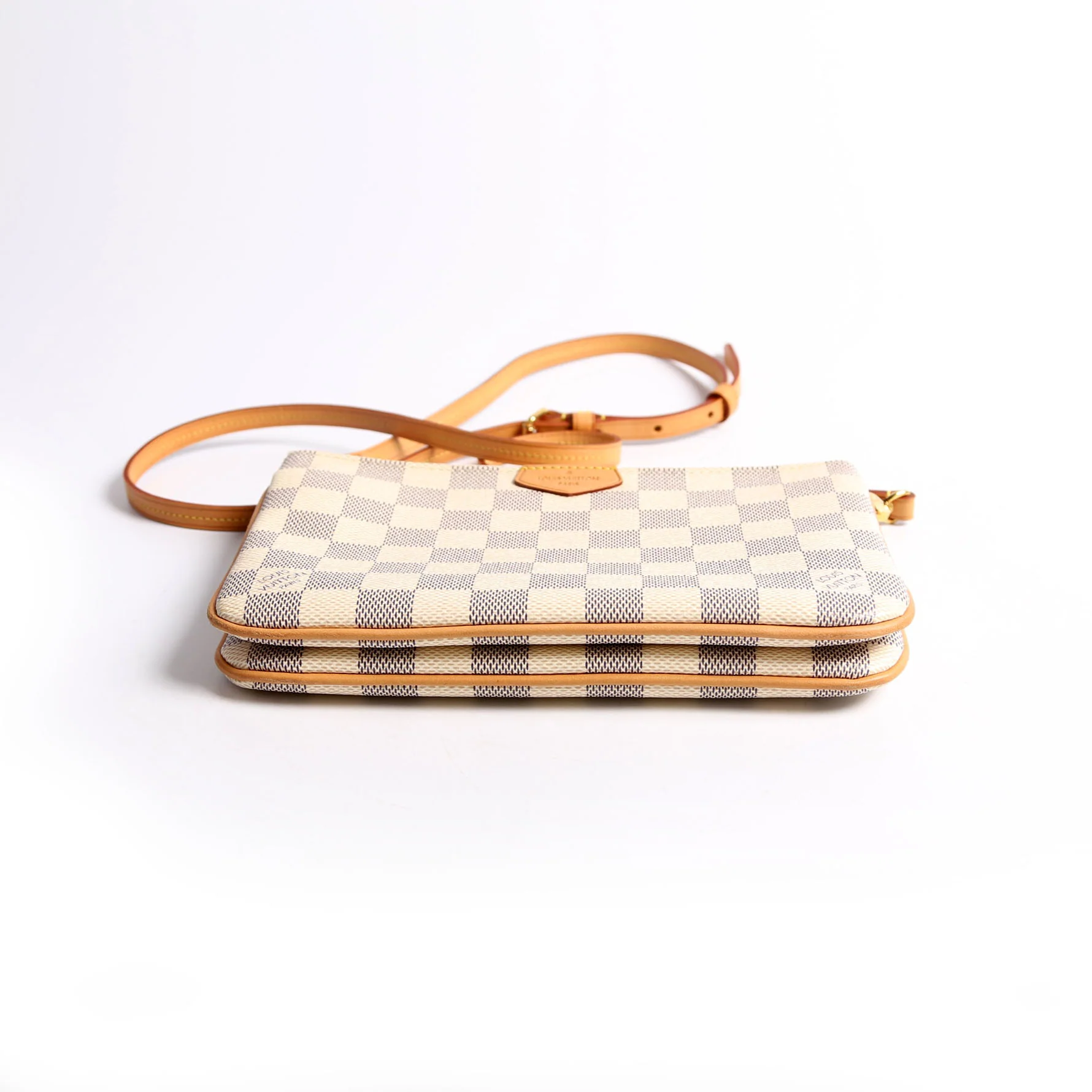 hold Double Zip Pochette Damier Azur - Image 5