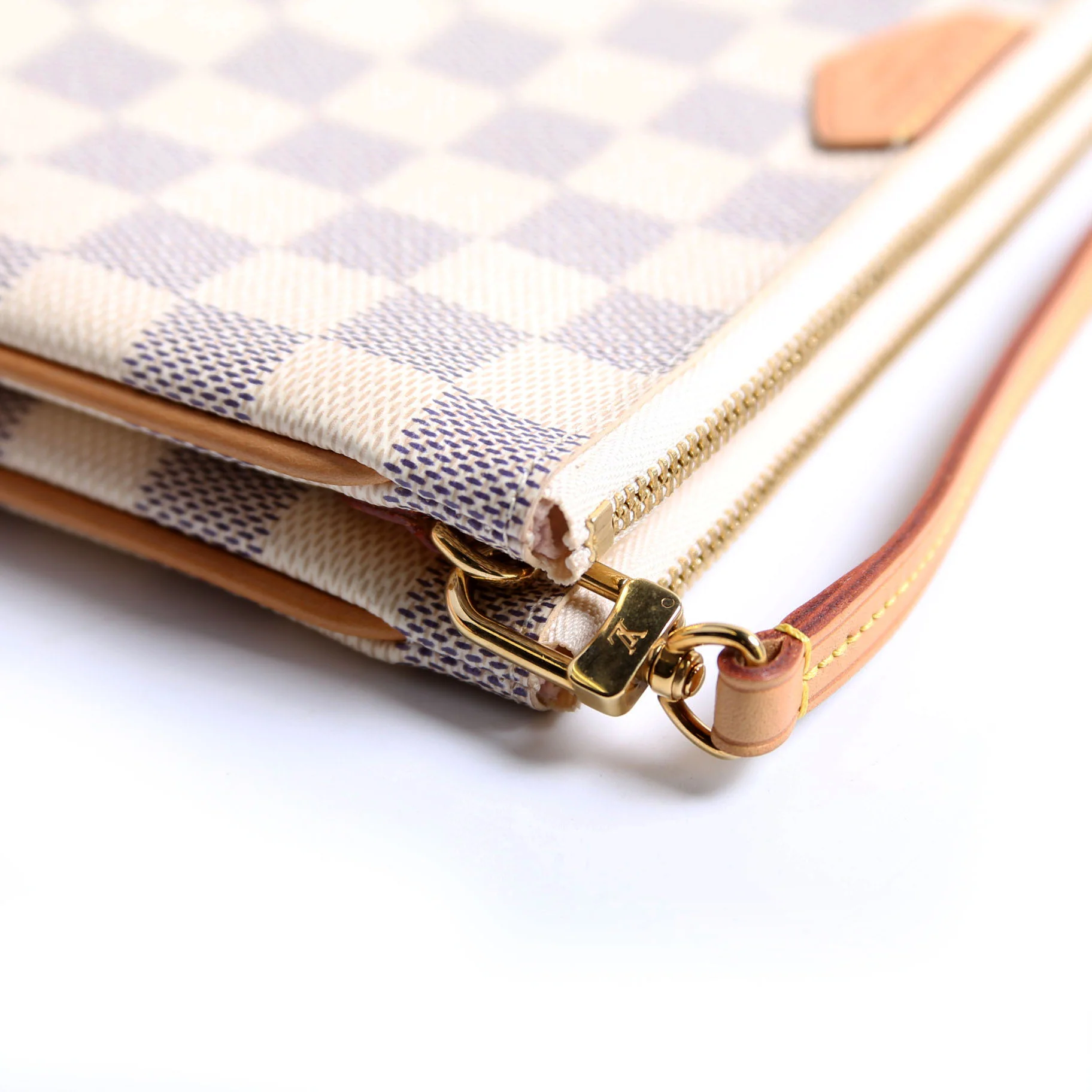 hold Double Zip Pochette Damier Azur - Image 8