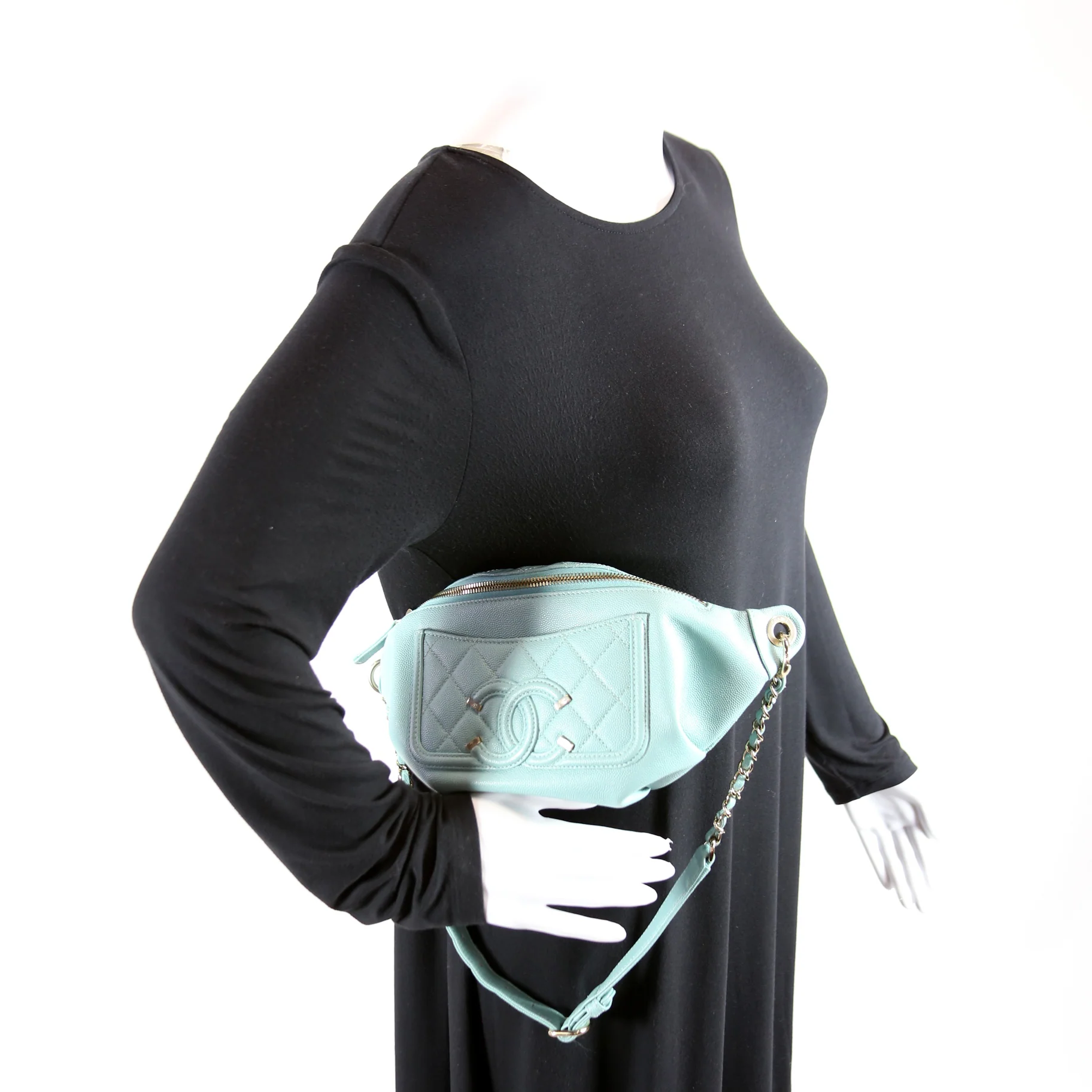 HOLD Filigree Waist Bag Caviar 29M Blue - Image 10