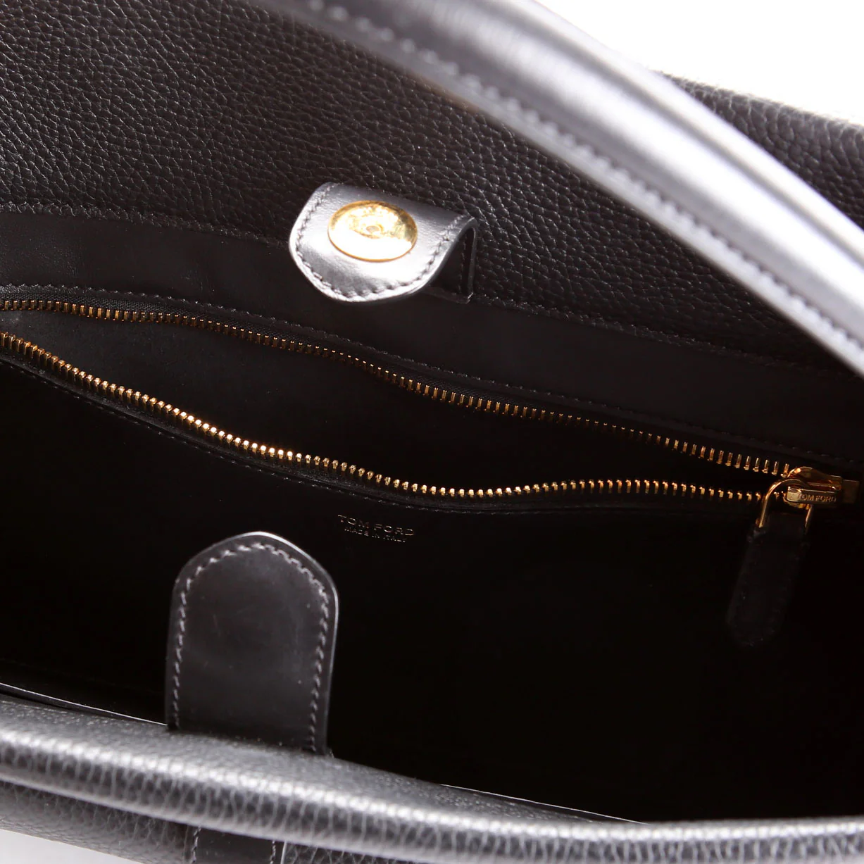 Hollywood T Twist Leather Tote Black - Image 8