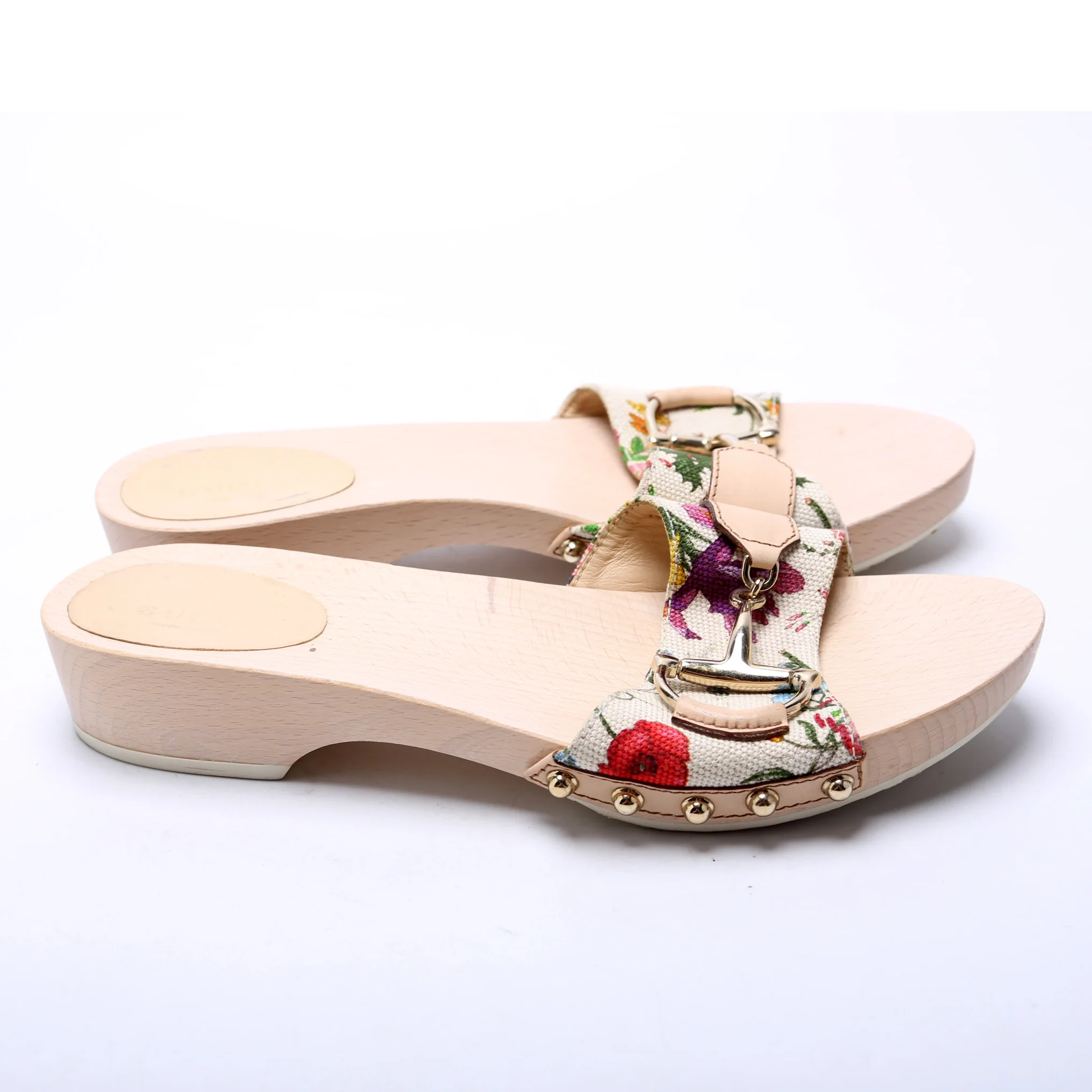 Horsebit Flora Canvas Mules Size 37.5 - Image 3