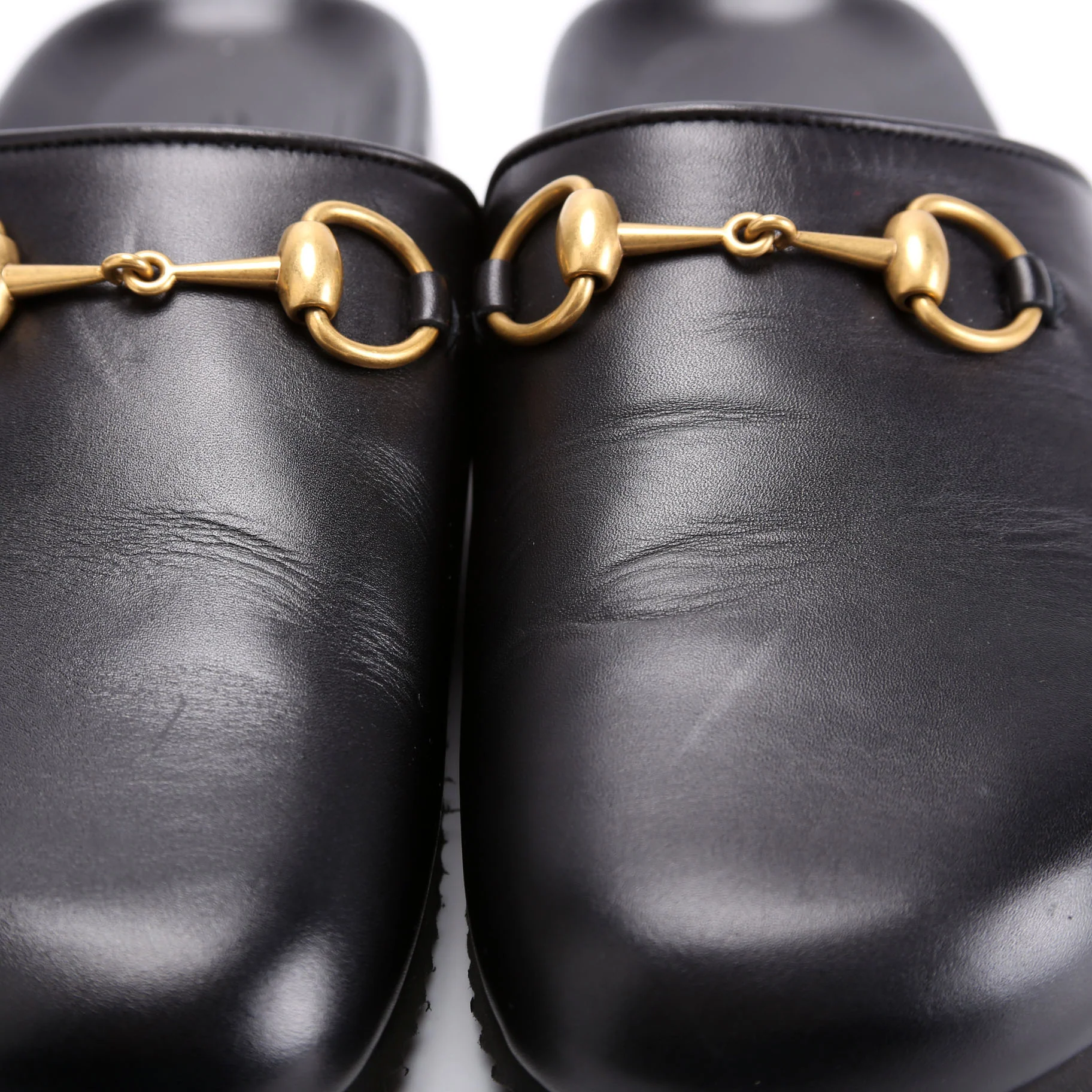 Horsebit Leather Mules Size 38.5 Black - Image 7