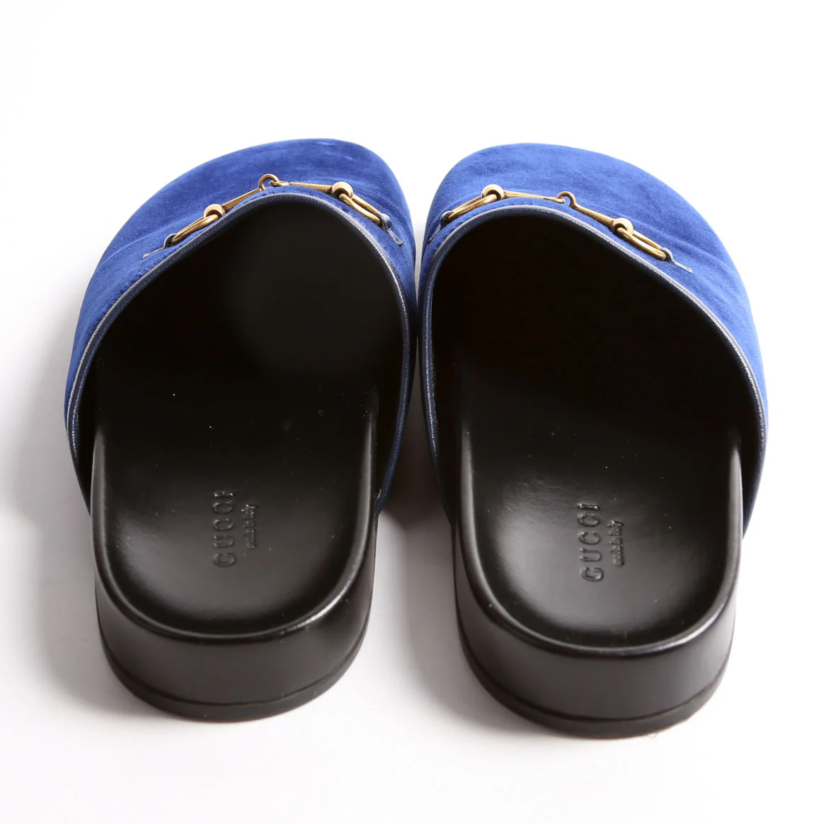 Horsebit Velvet Mules Size 37 Blue/Black - Image 5