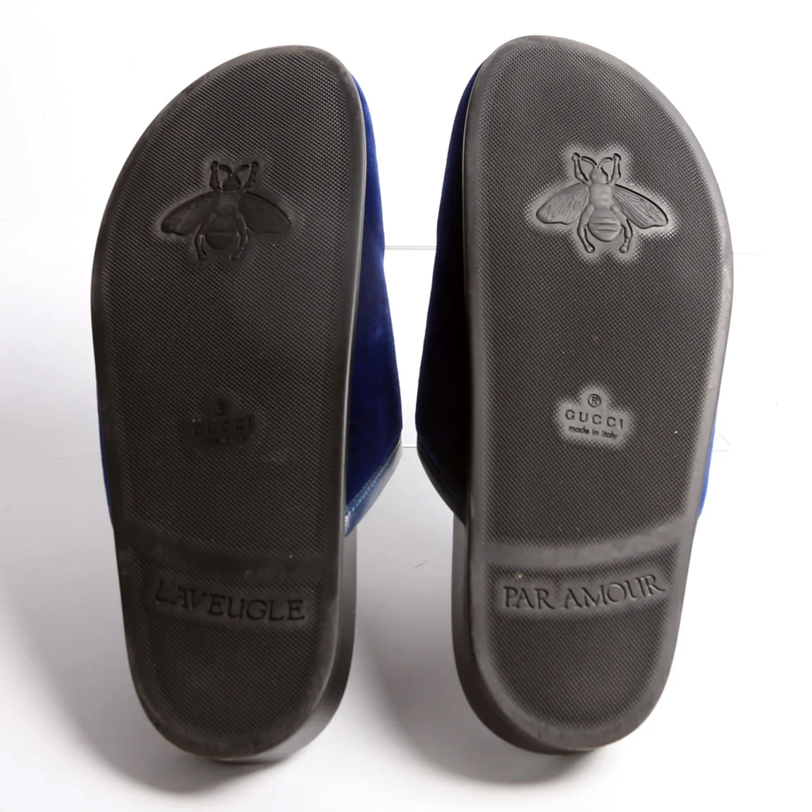 Horsebit Velvet Mules Size 37 Blue/Black - Image 7