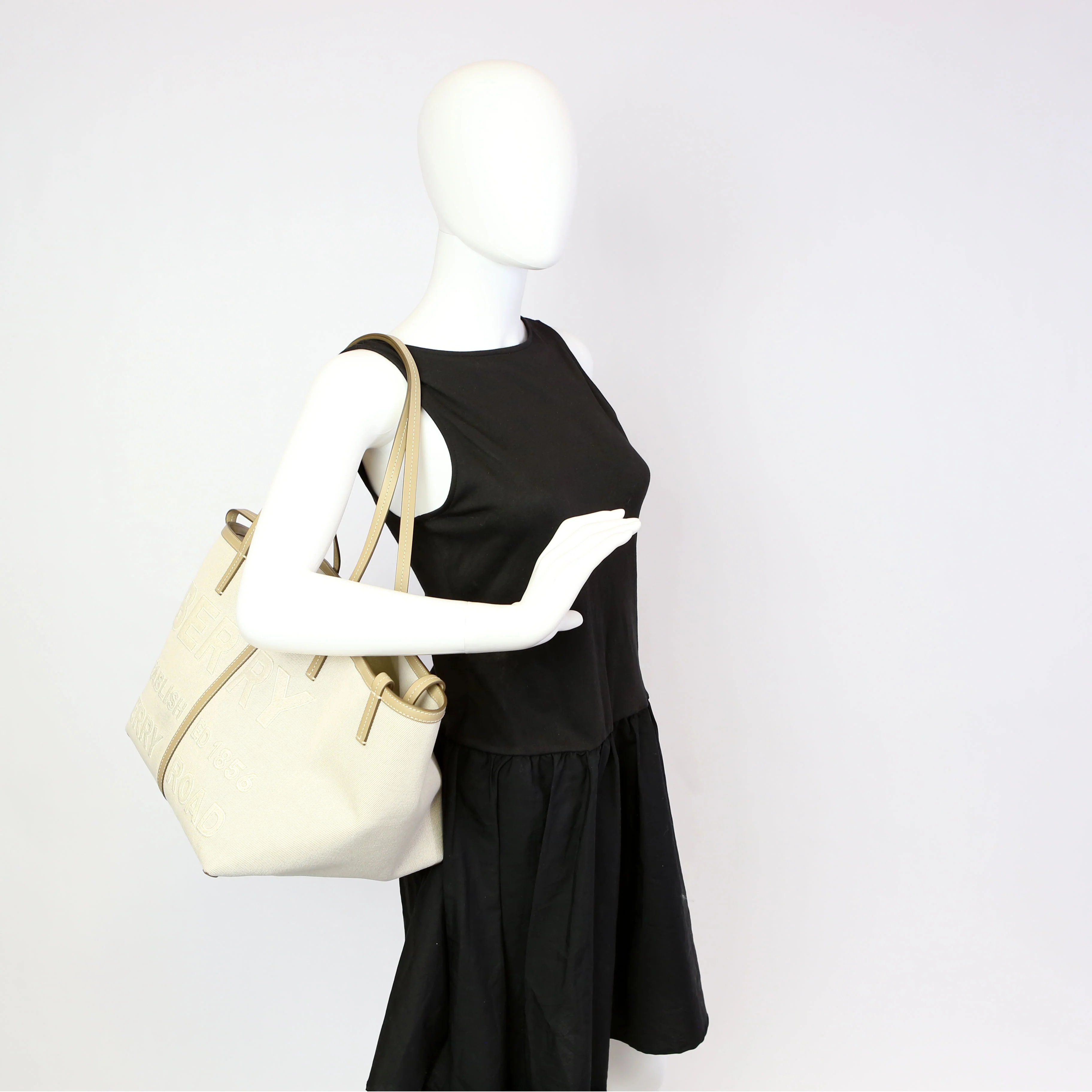 Horseferry Tote Cotton/Canvas Beige - Image 12