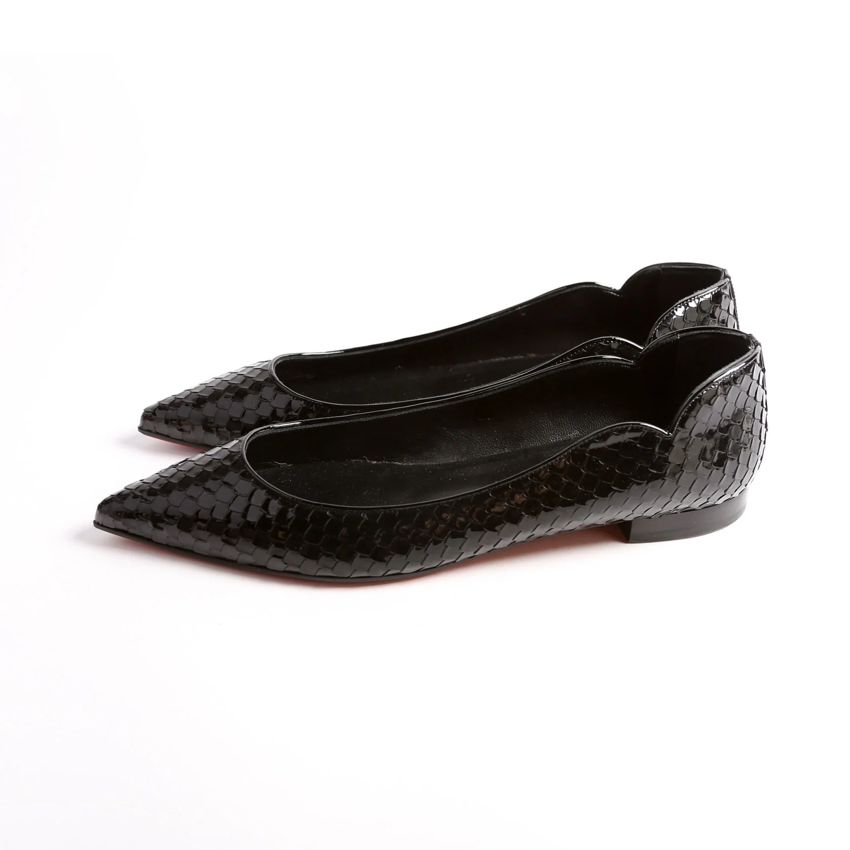 Hot Chickita Embossed Ballet Flats Size 39.5 Black - Image 3