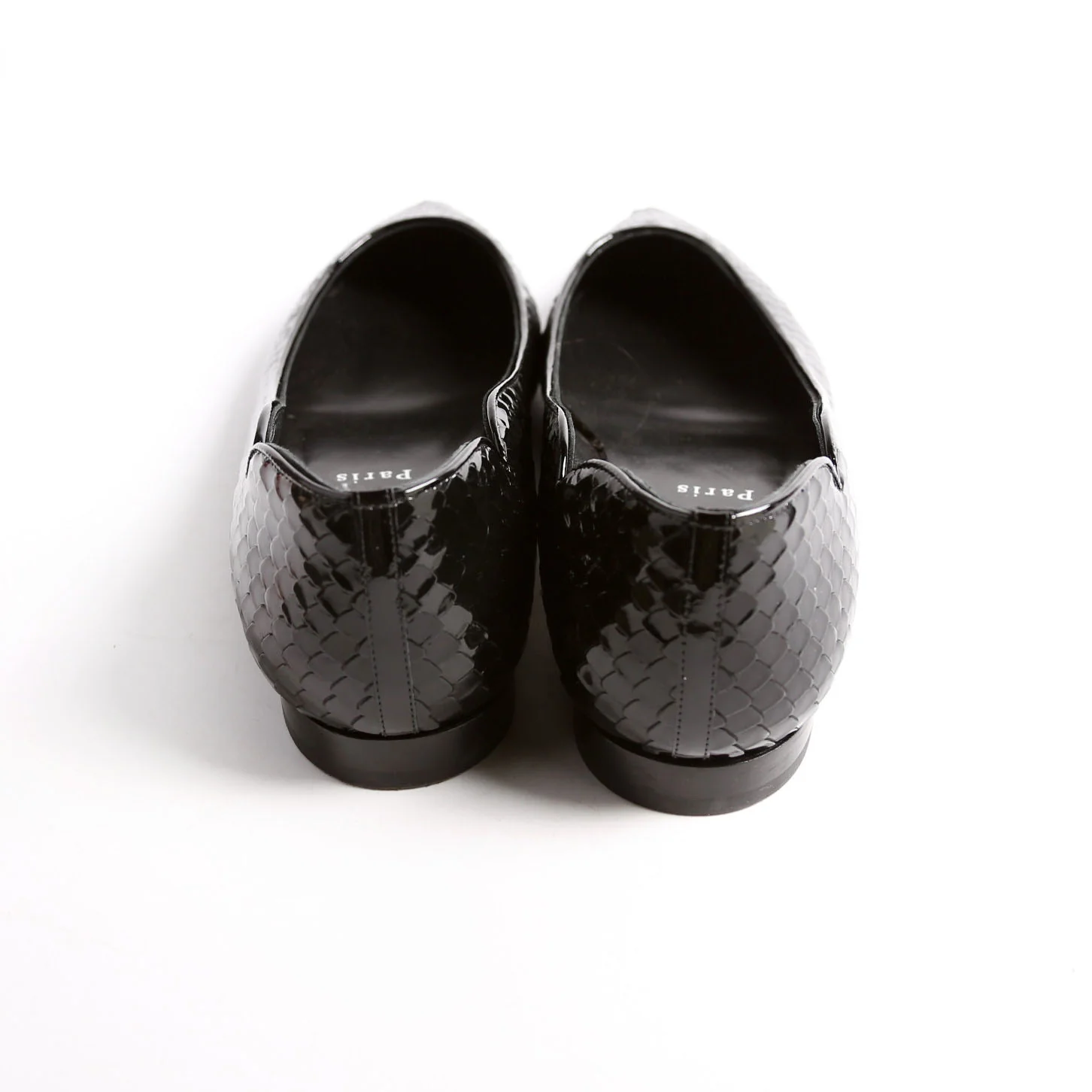 Hot Chickita Embossed Ballet Flats Size 39.5 Black - Image 4