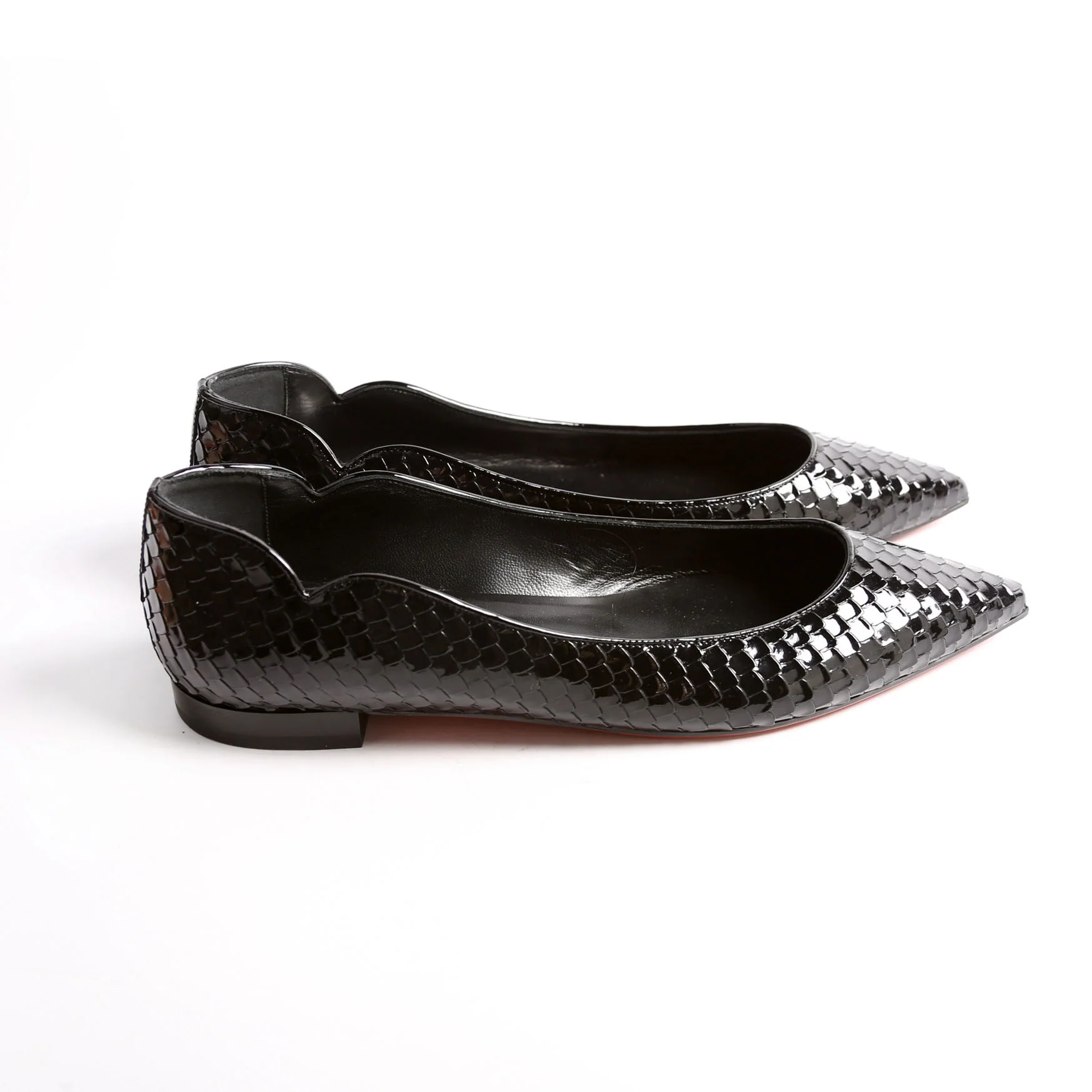 Hot Chickita Embossed Ballet Flats Size 39.5 Black - Image 5