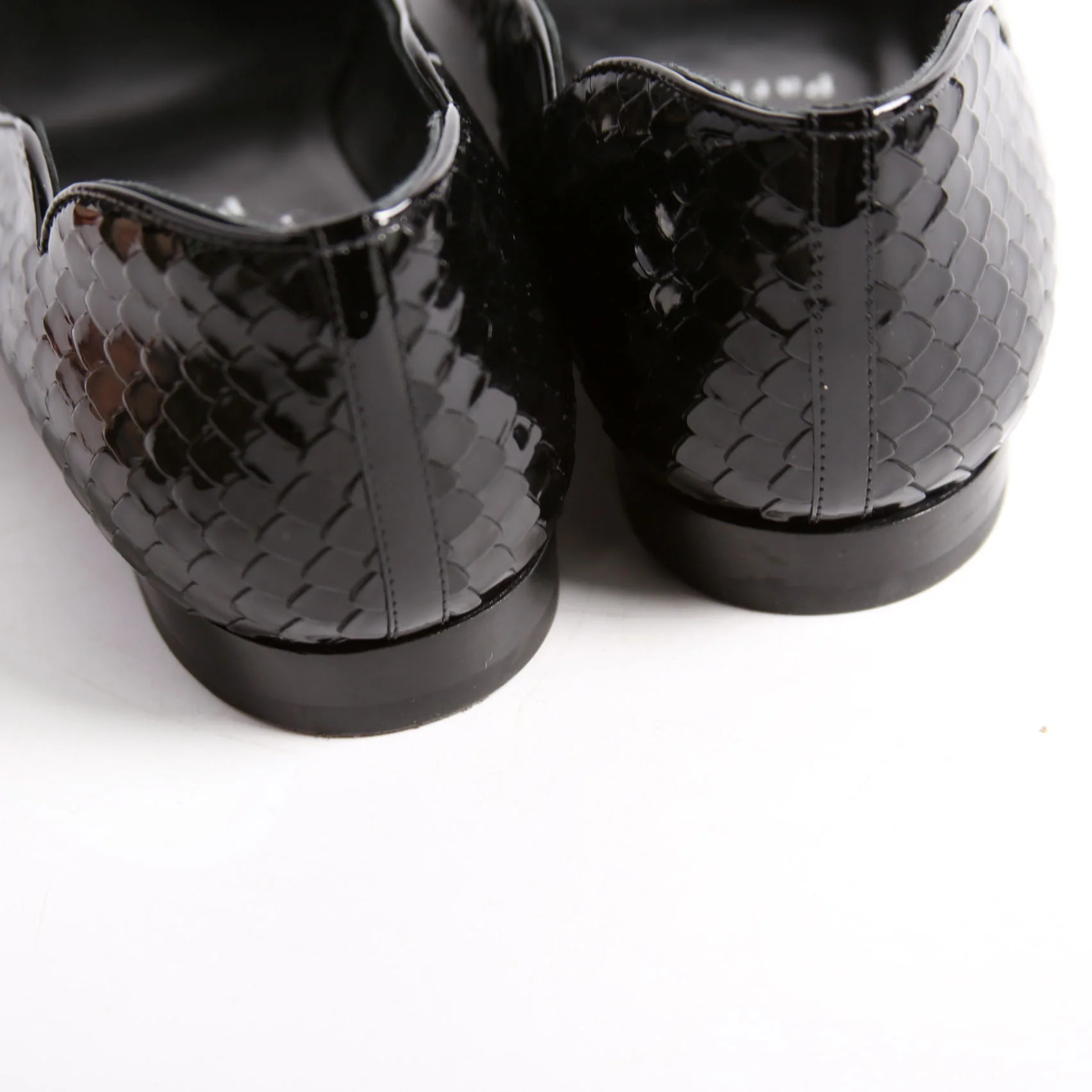 Hot Chickita Embossed Ballet Flats Size 39.5 Black - Image 8