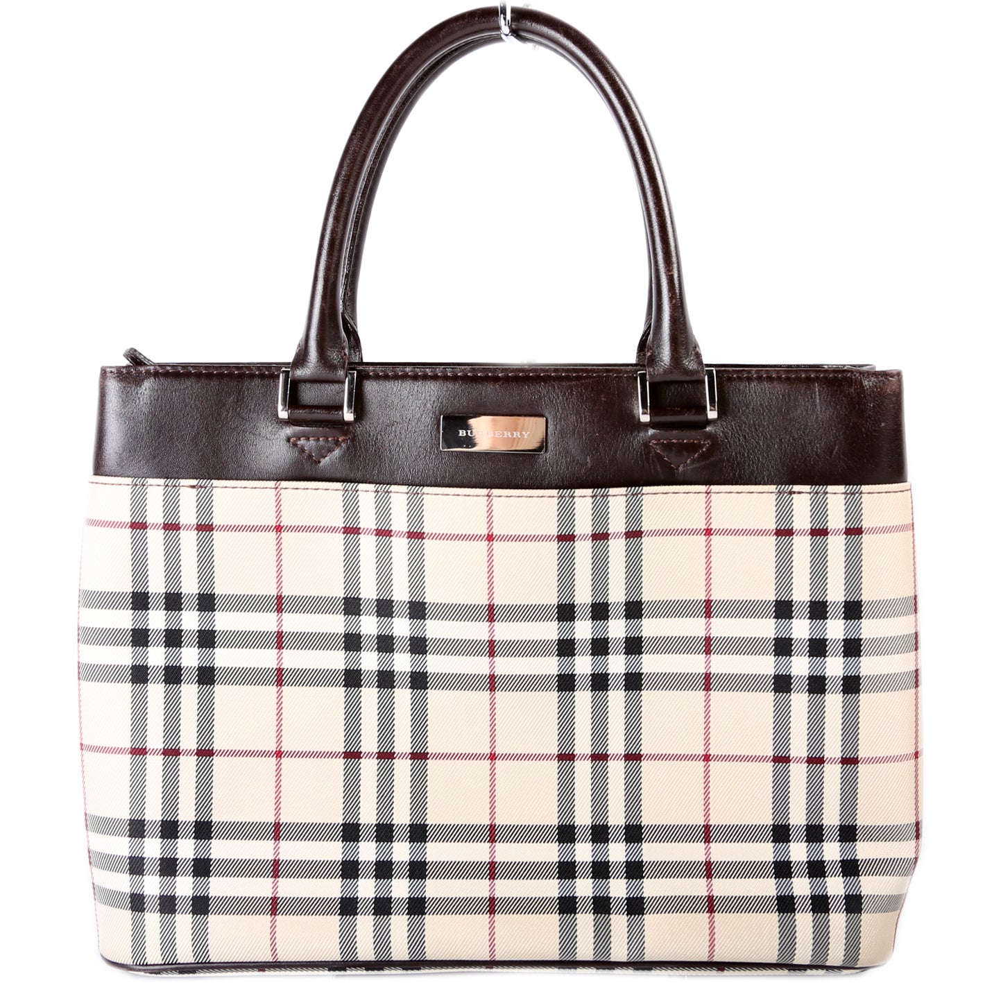 House Check Canvas Tote Vintage