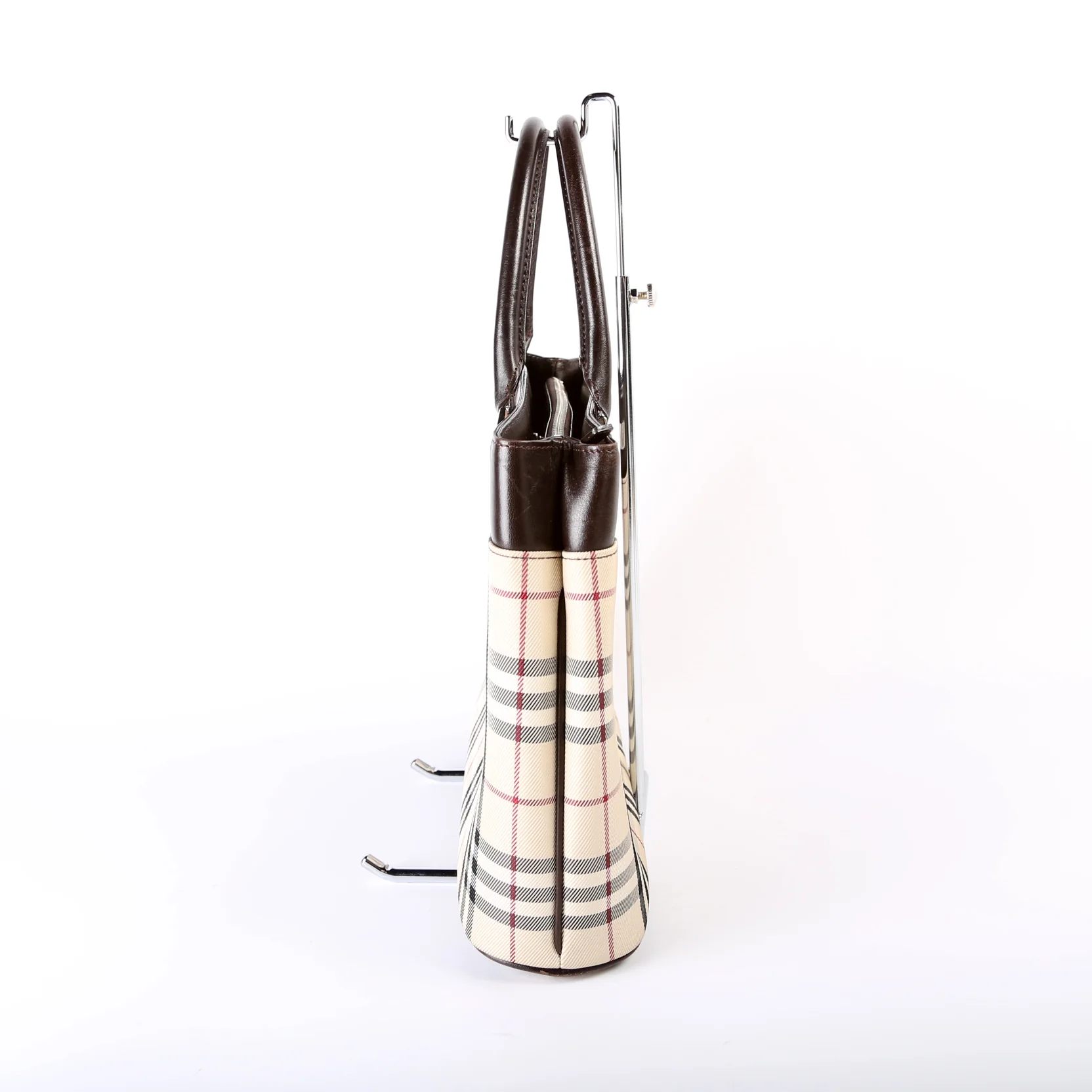 House Check Canvas Tote Vintage - Image 3