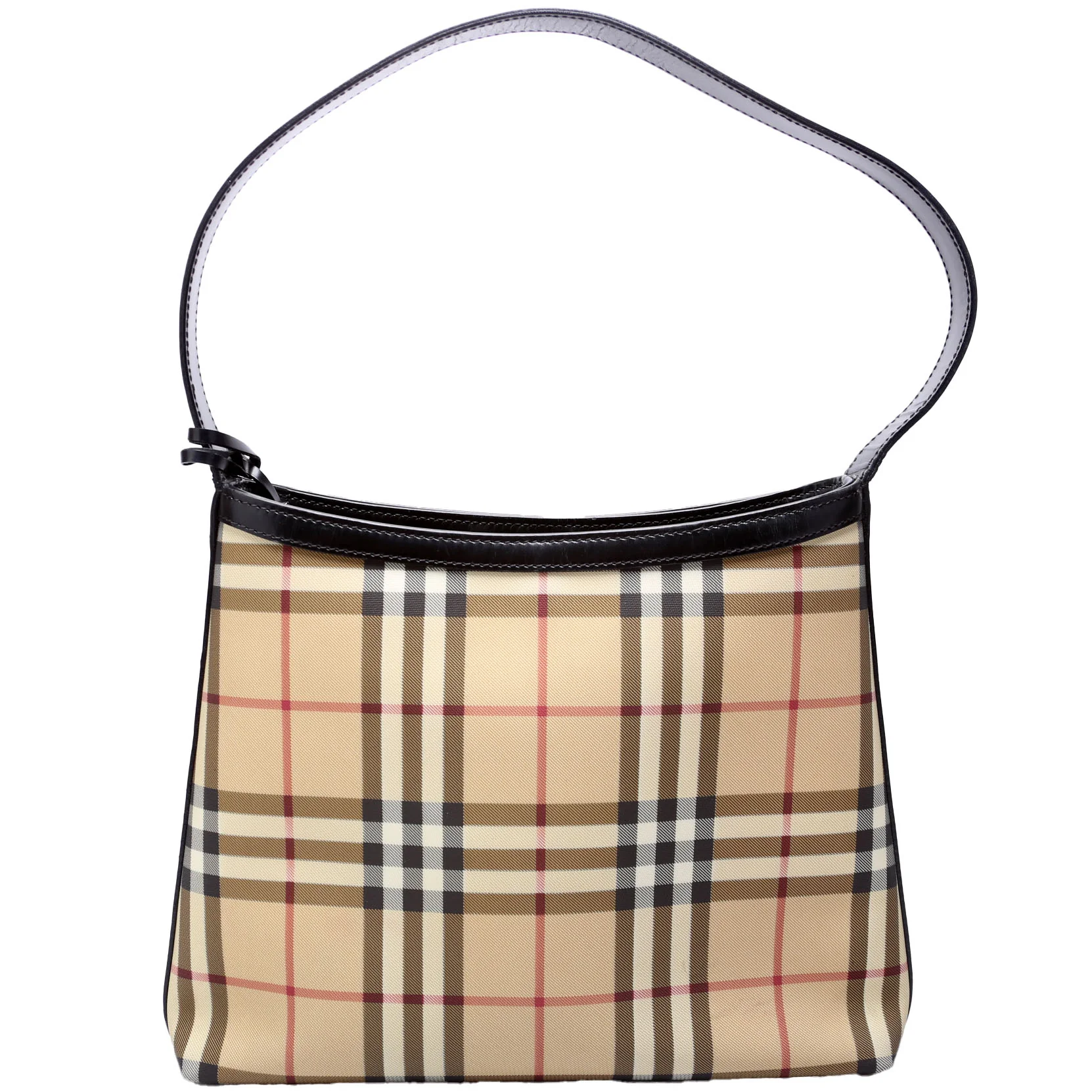 House Check Coated Canvas Hobo Black/Beige