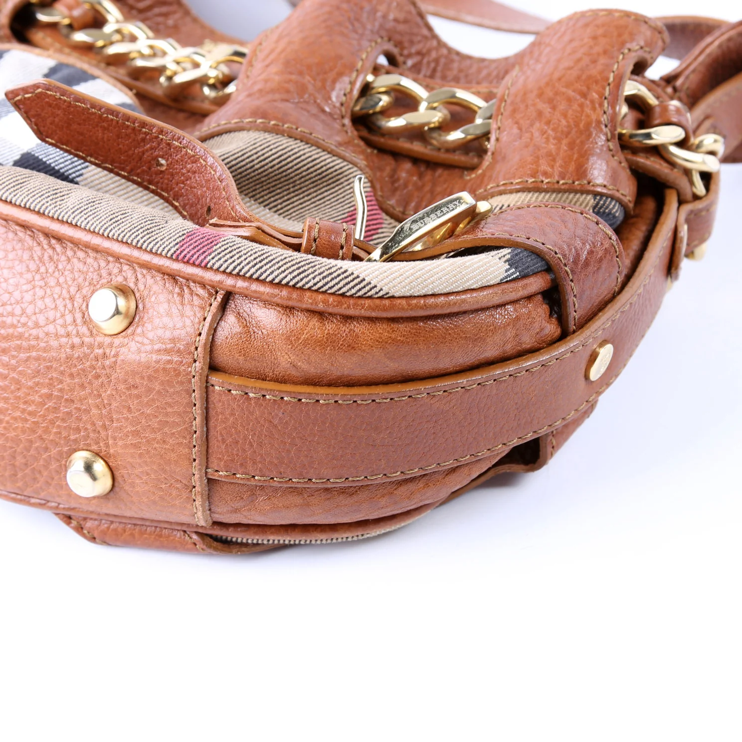 House Check Margaret Small Shoulder Bag Brown - Image 7