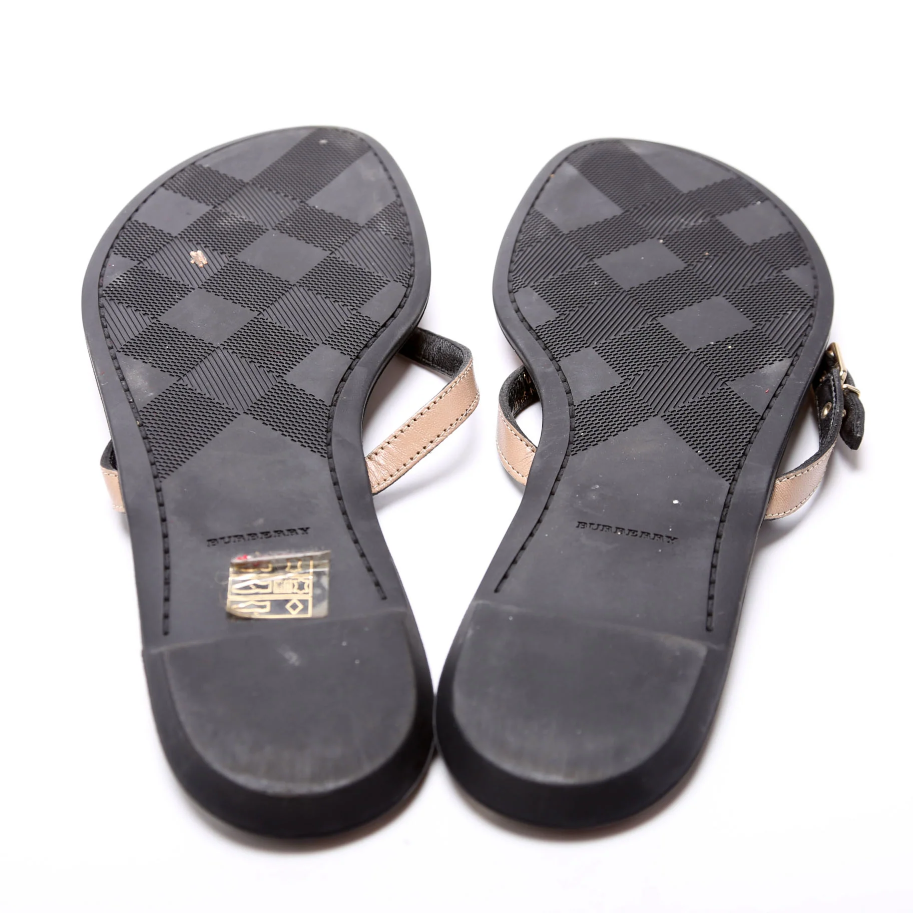 House Check T-Strap Sandals Size 40 Tan - Image 6