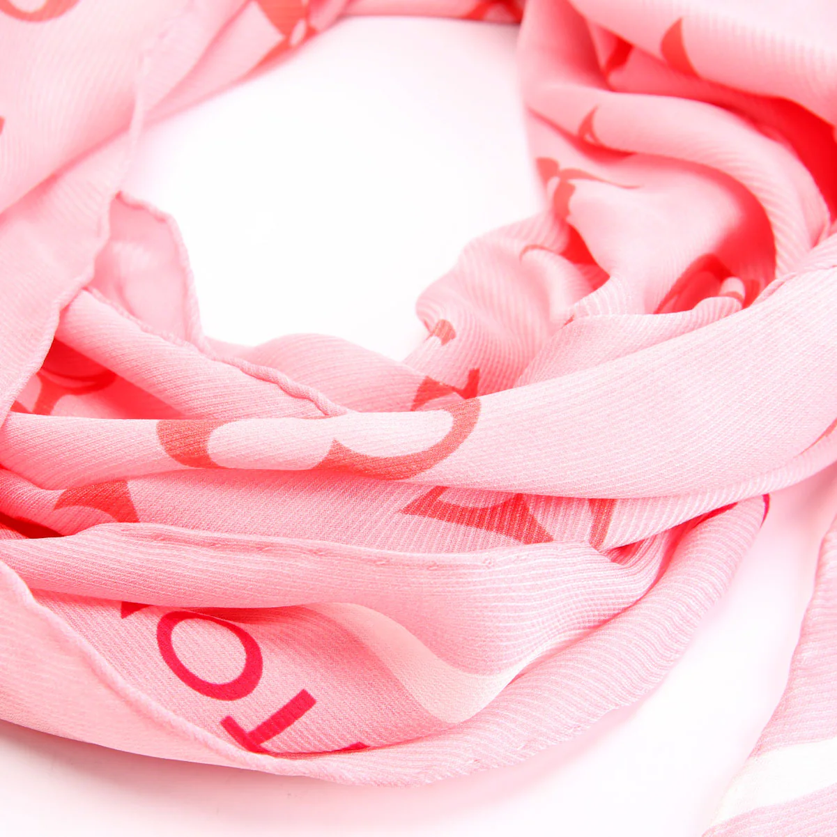 Ideal Rose Monogram Silk 245CM X 30CM Scarf Pink - Image 2