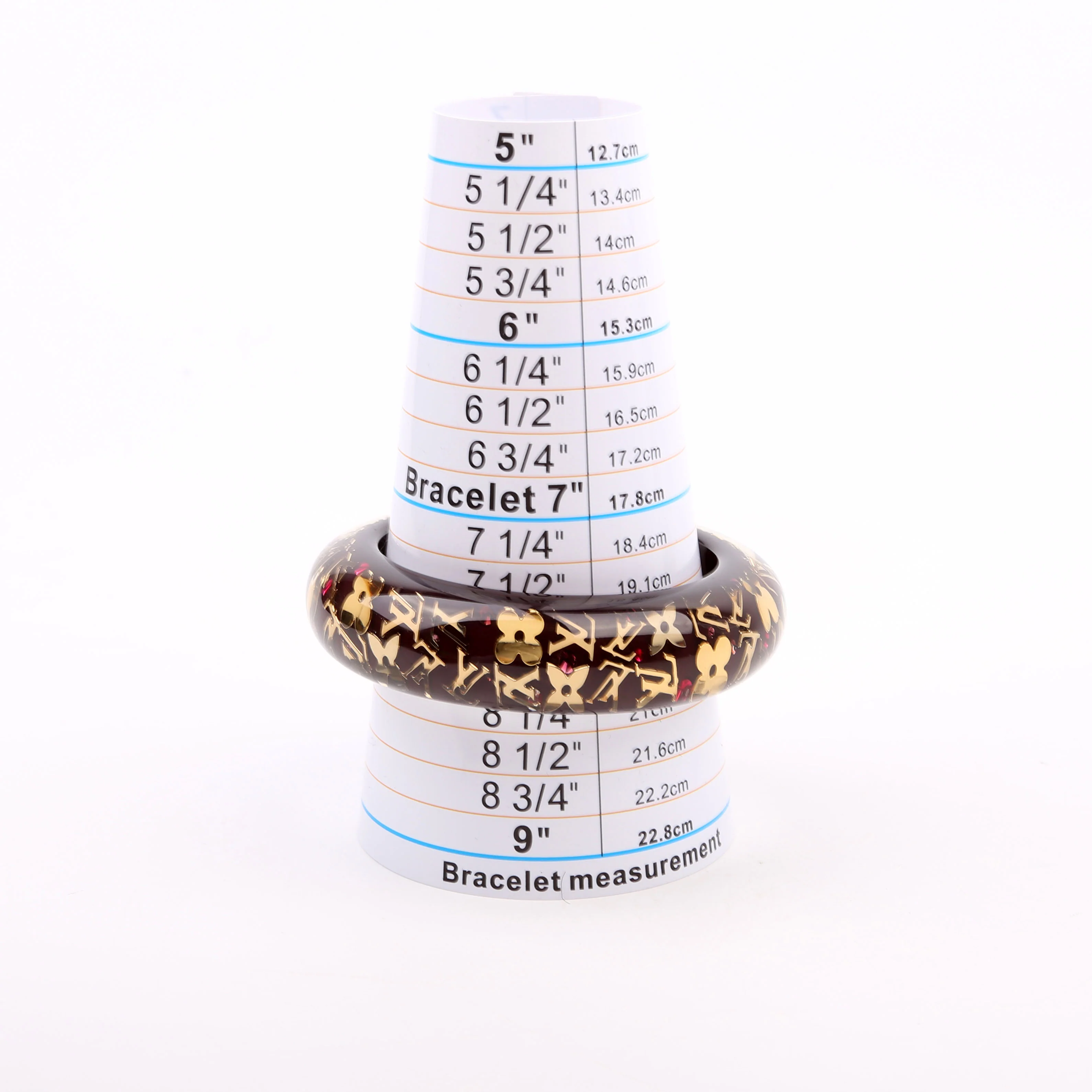 Inclusion Bangle Wide Bracelet Brown/Gold - Image 4