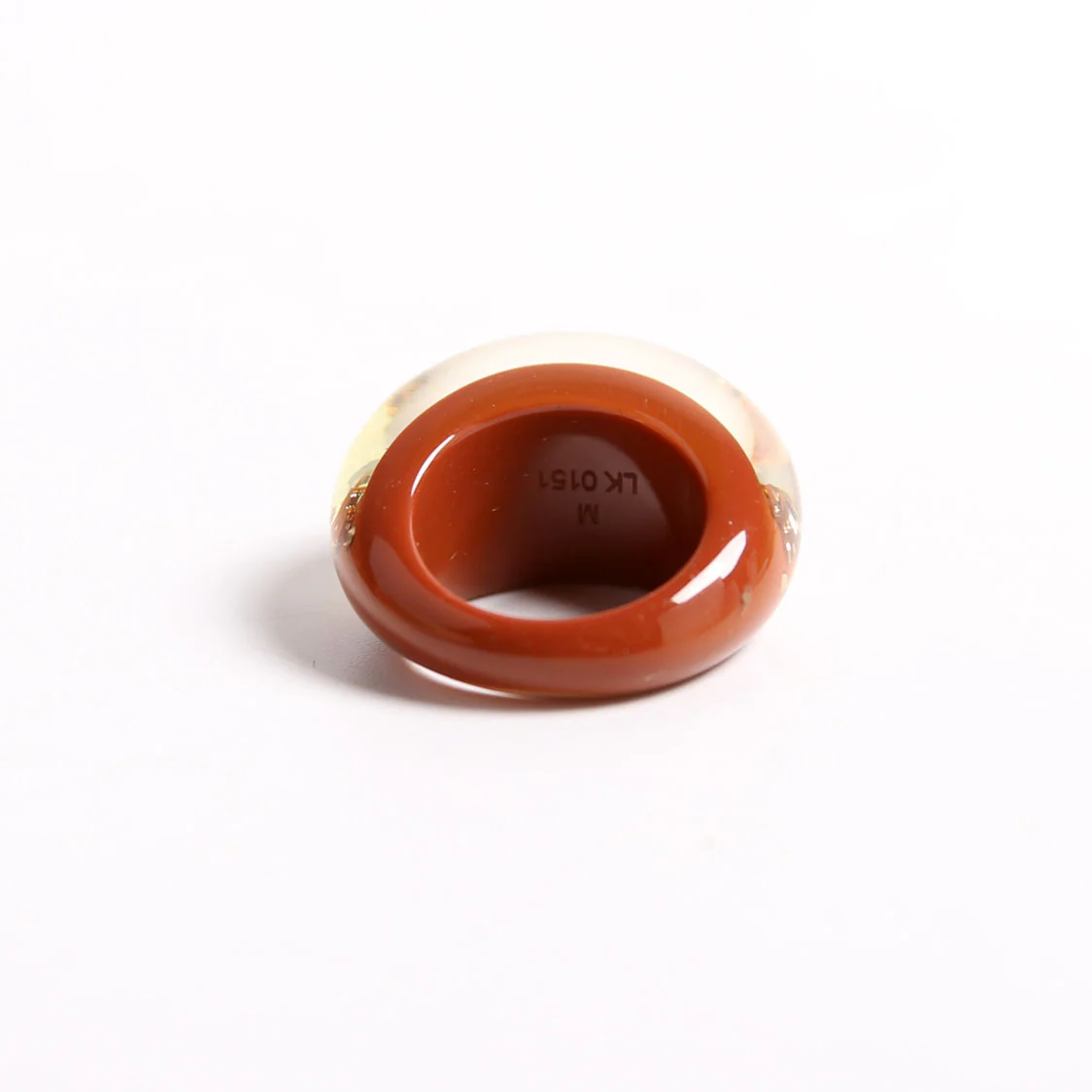 Inclusion Resin Ring Size Medium Brown/Gold - Image 3