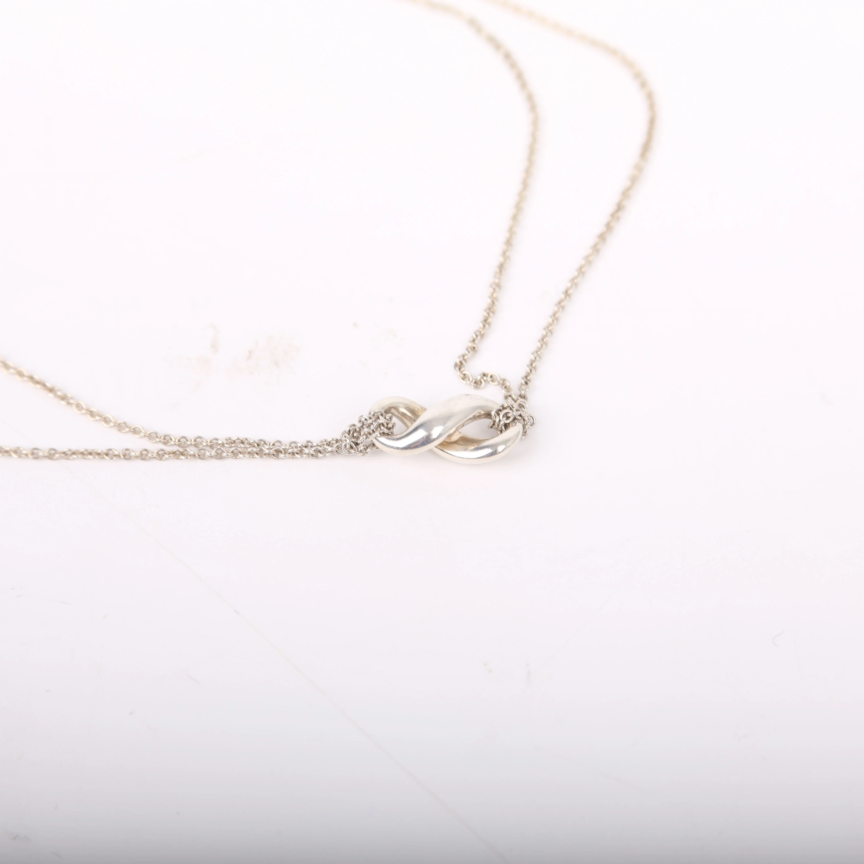 Infinity Double Chain 925 Necklace Silver - Image 3