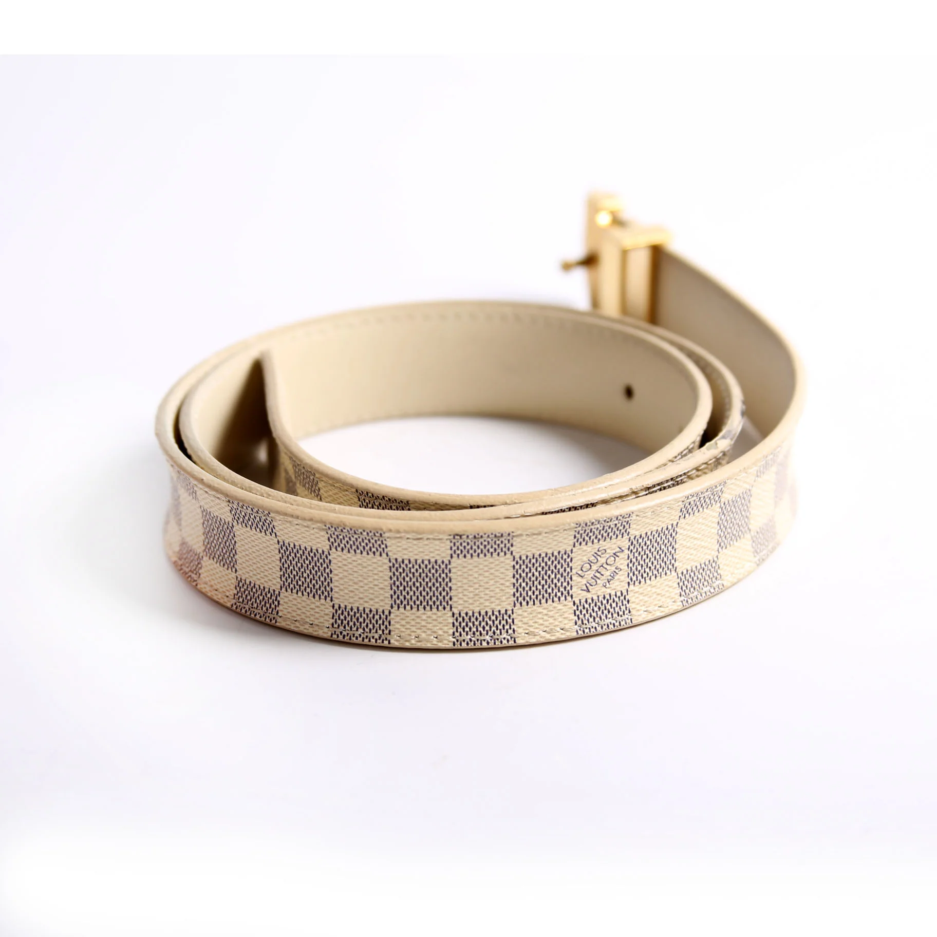 Initiales 25MM Damier Azur Belt Size 80/32 - Image 3