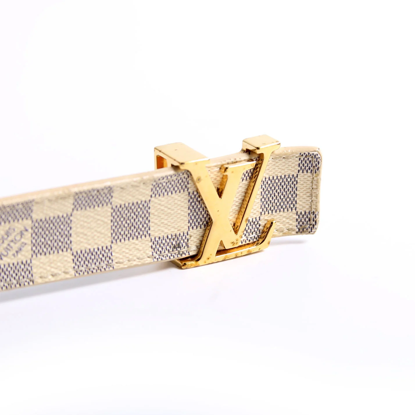 Initiales 25MM Damier Azur Belt Size 80/32 - Image 6
