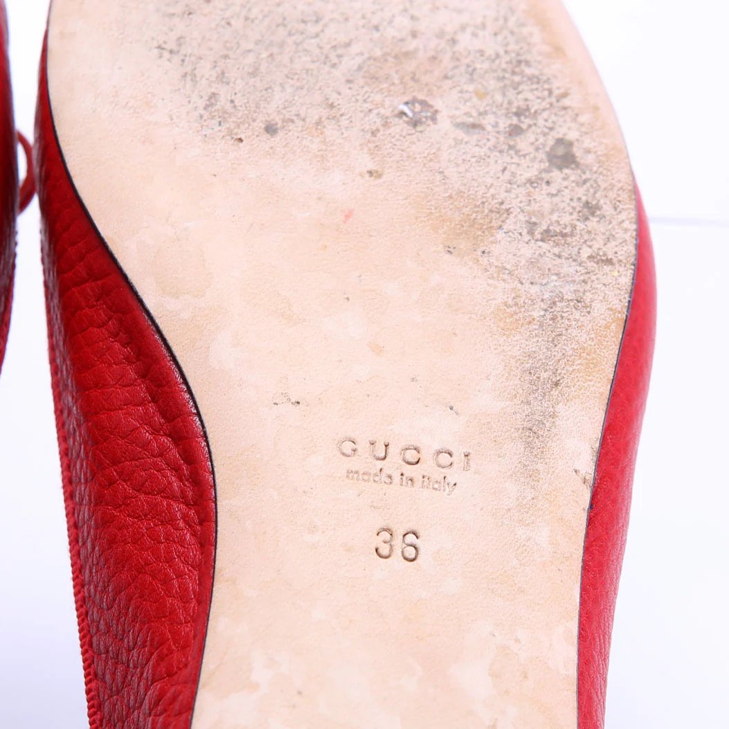 Interlocking G Ballet Flats Size 36 Red - Image 7