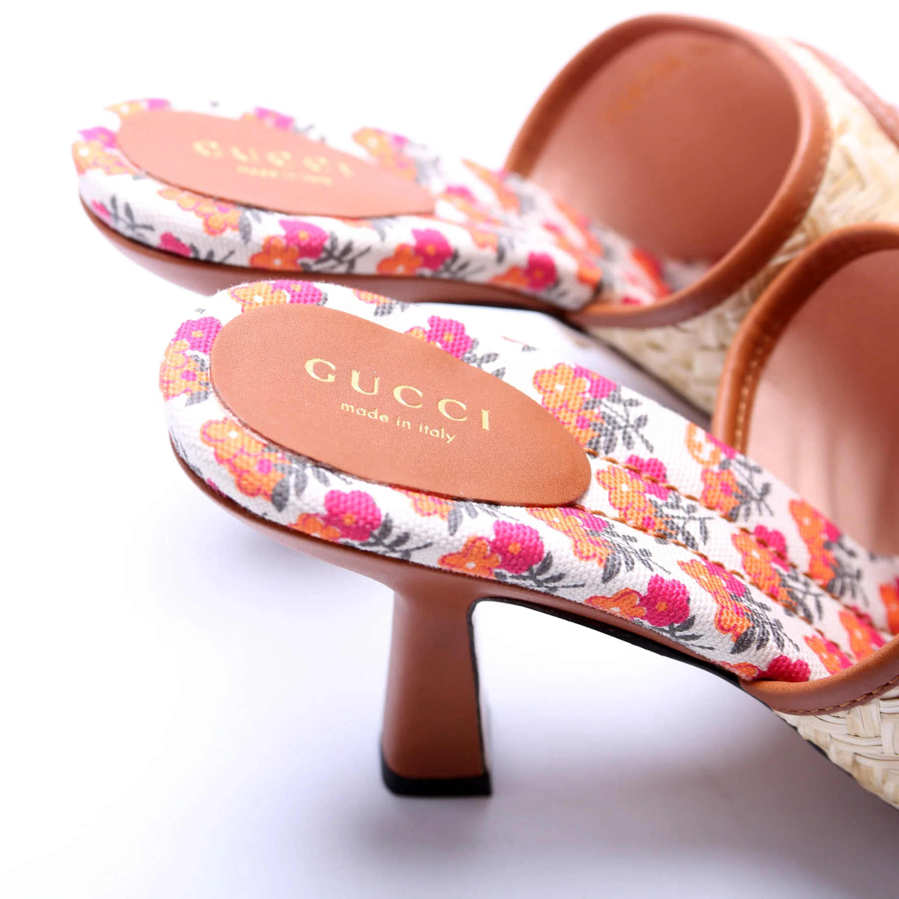 Interlocking G Raffia Sandal Heels Size 39.5 - Image 5