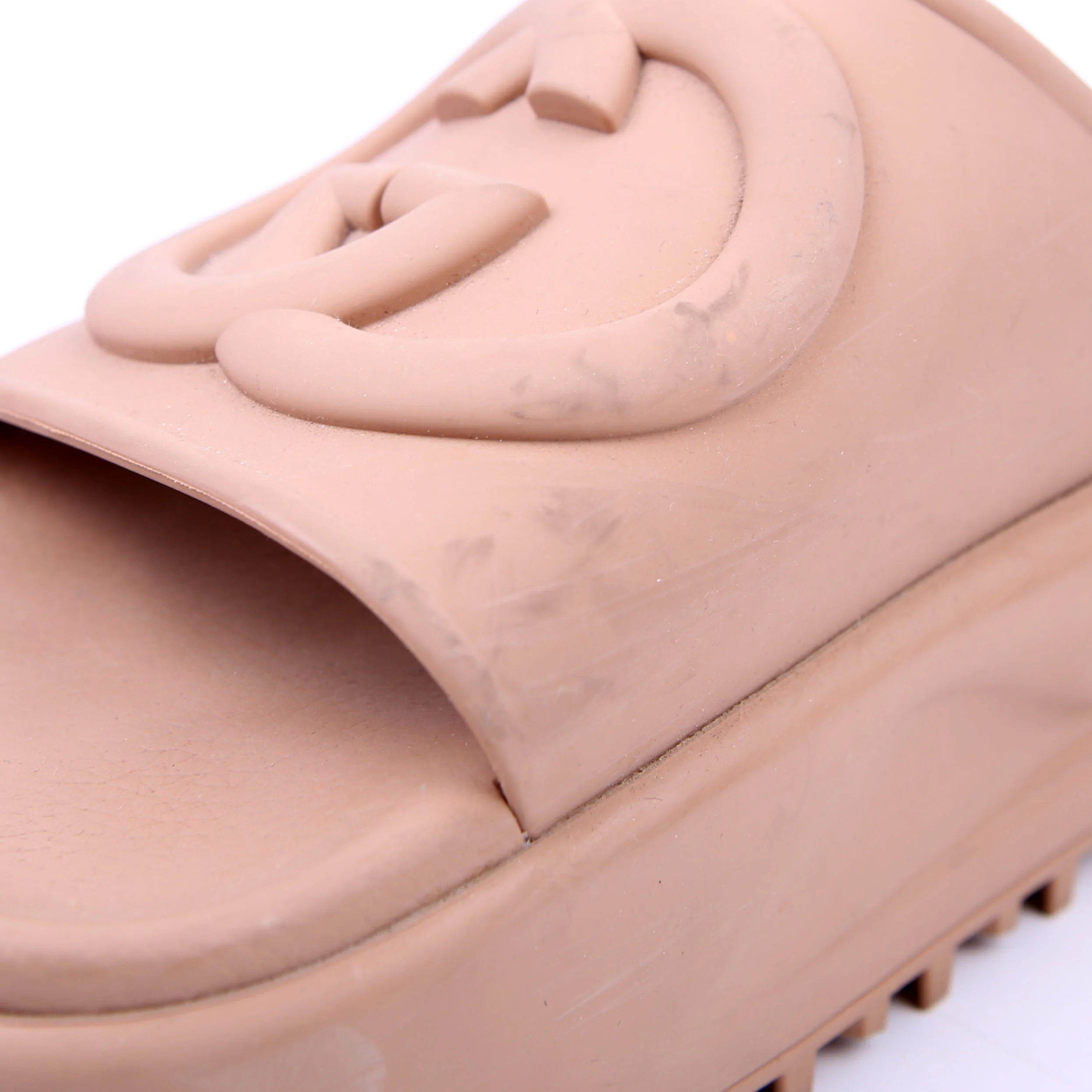 Interlocking GG Rubber Slides Size 36 Tan - Image 13