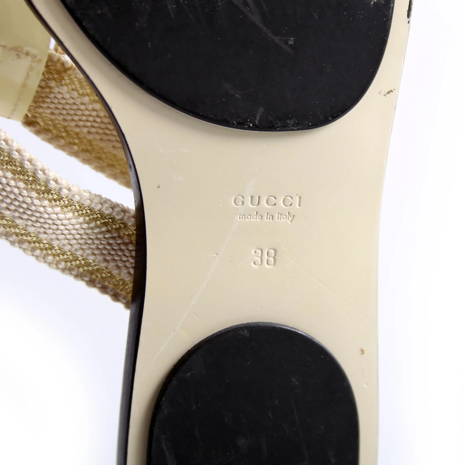 Interlocking GG Web T-Strap Sandal Size 38 - Image 7