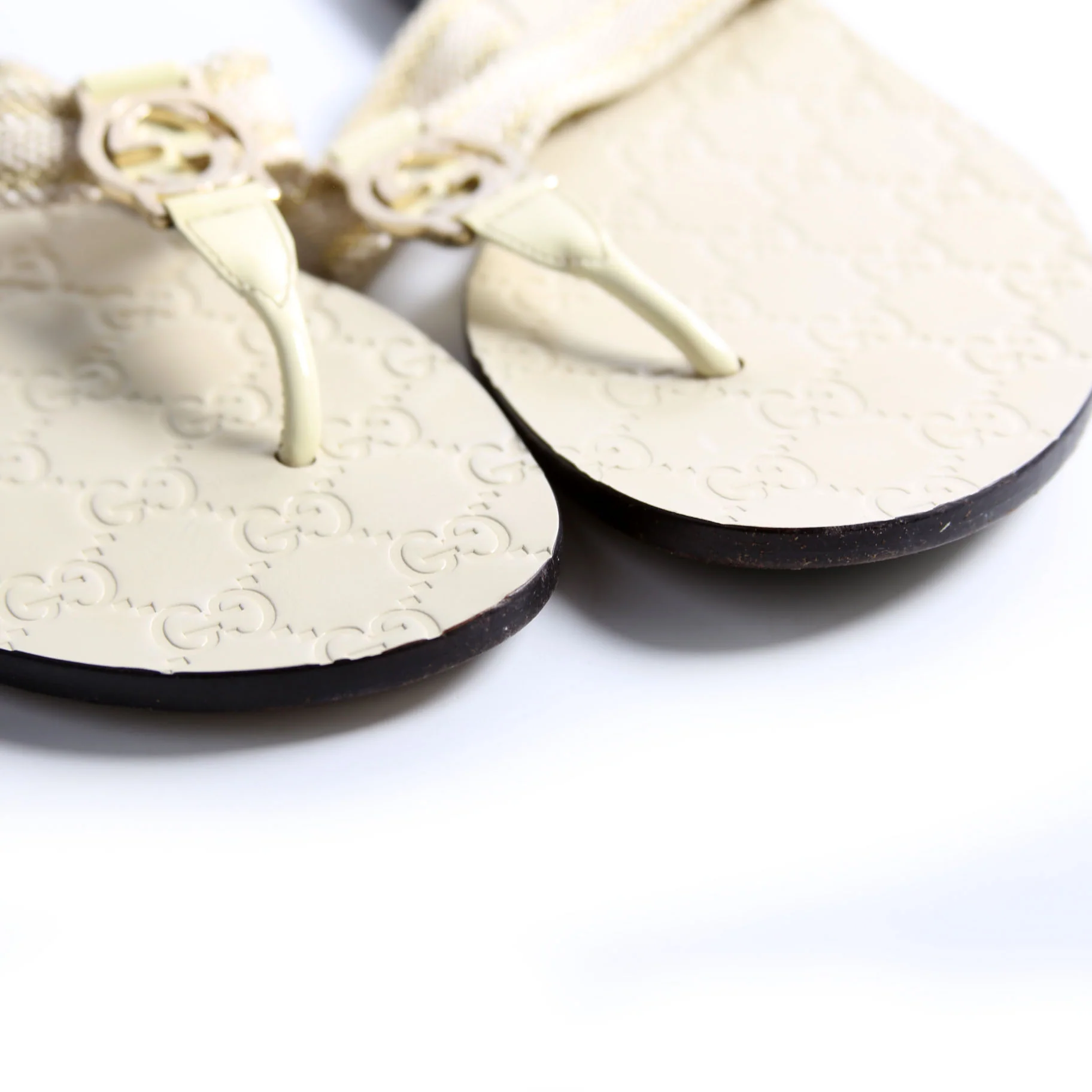 Interlocking GG Web T-Strap Sandal Size 38 - Image 9