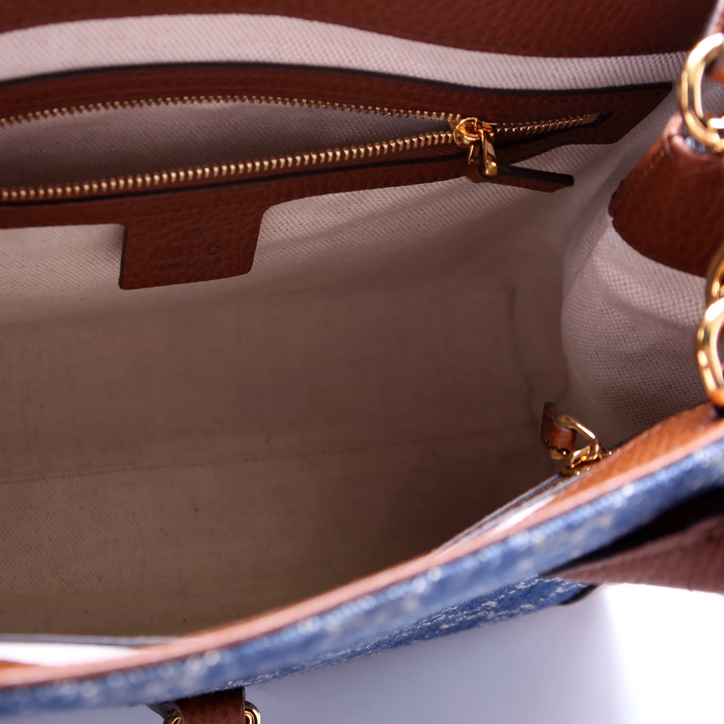 Jackie 1961 Medium Tote New Denim GG 649016 - Image 8