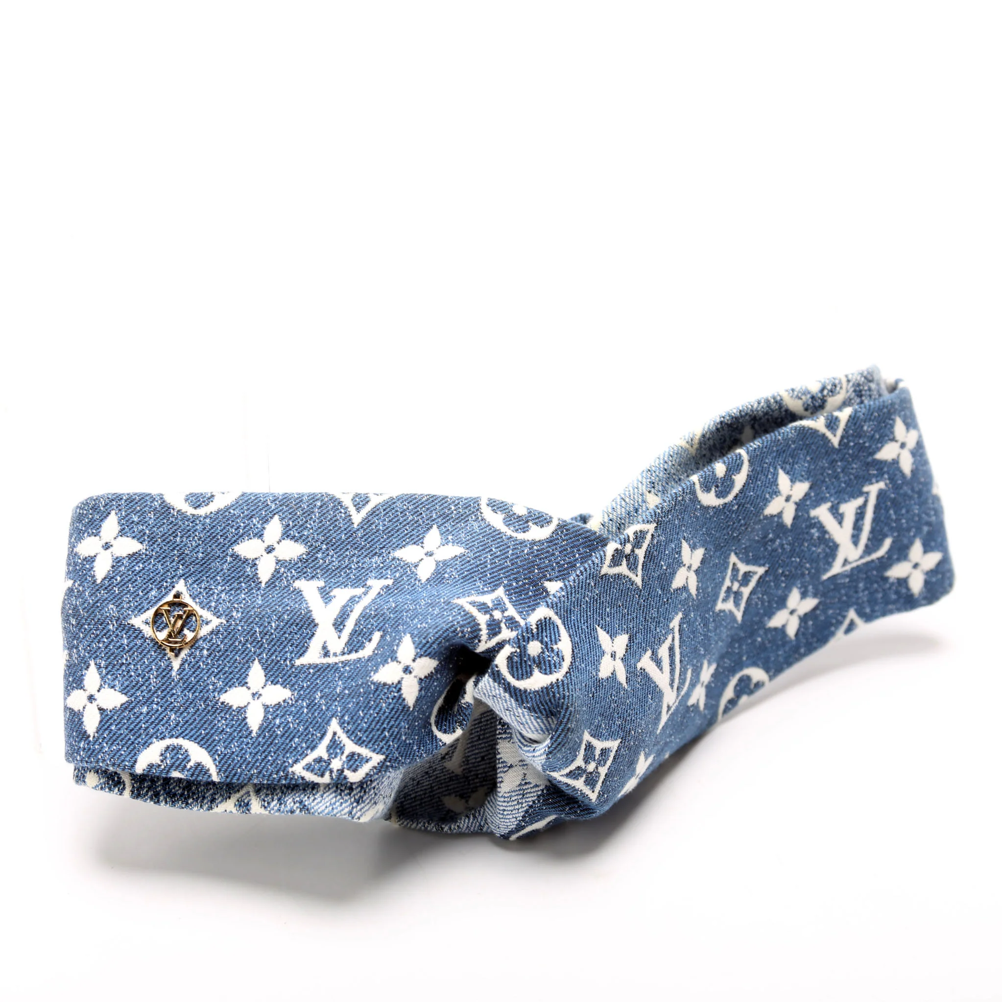 Jacquard Denim Bandeau Headband Blue/White - Image 2
