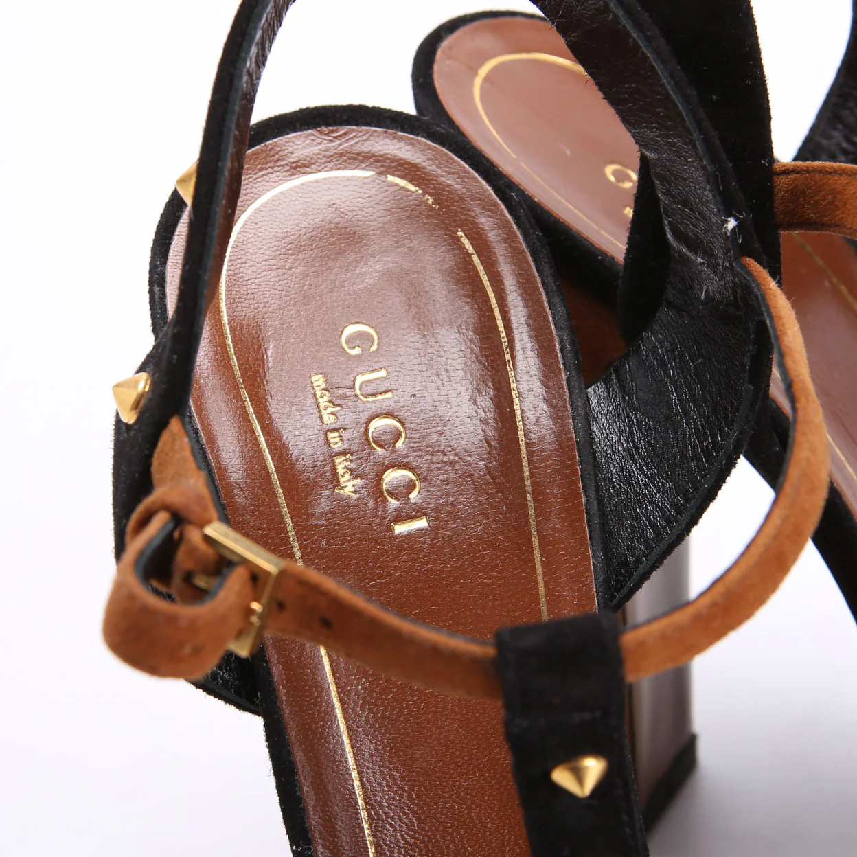 Jacquelyne Studded Suede Block Heels Size 38 - Image 5