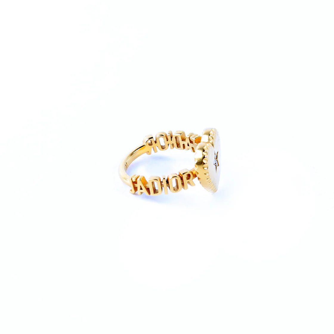 J'adior Crystal Star Heart Ring Size M Gold - Image 4