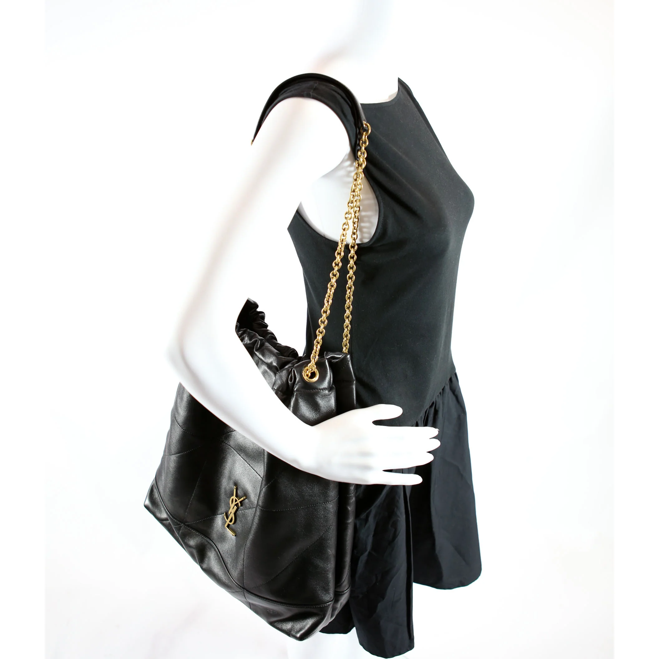 Jamie Large Pochon Lambskin 828350 Black - Image 11